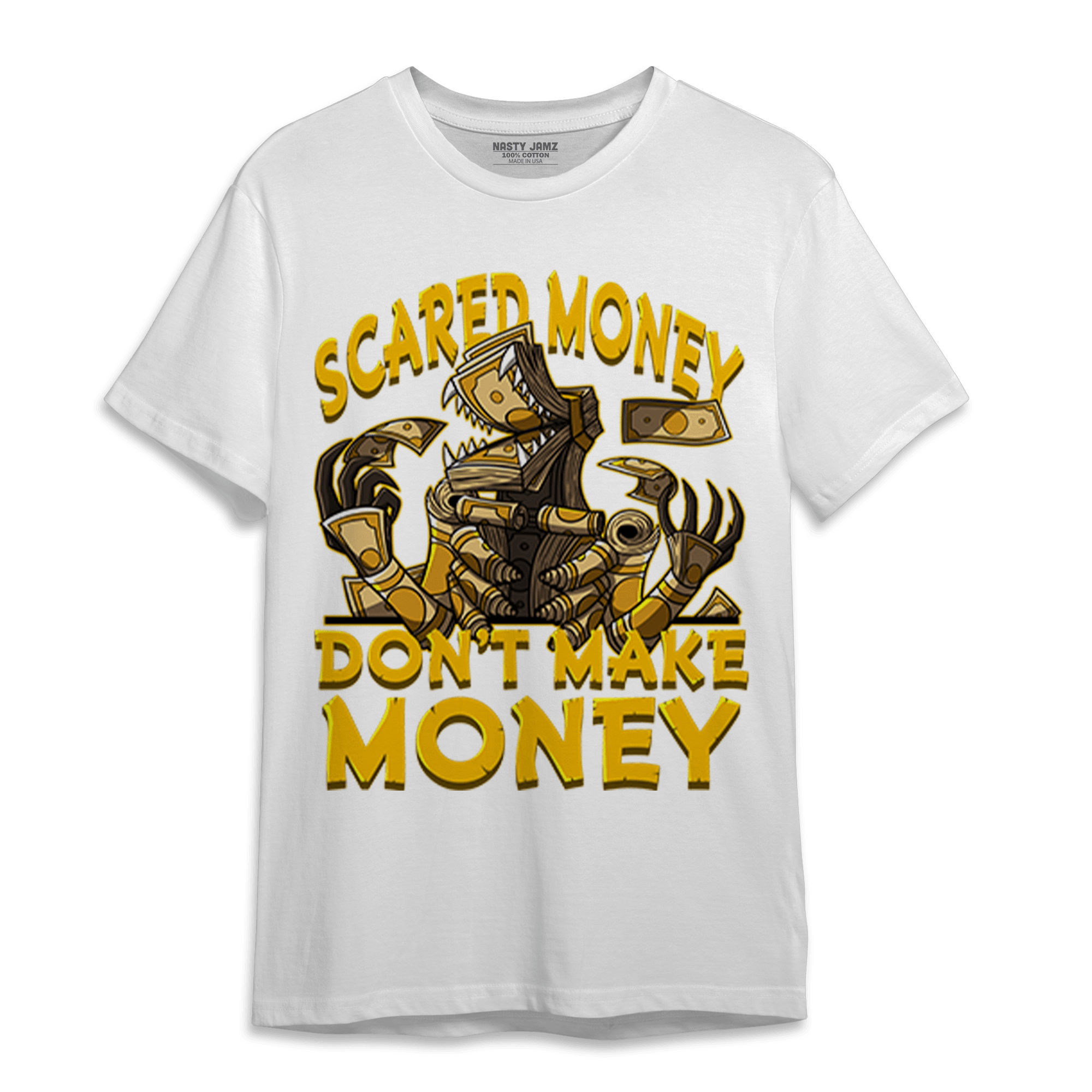Yellow Ochre 1s T Shirt Match Scared Moneyy - NastyJamz