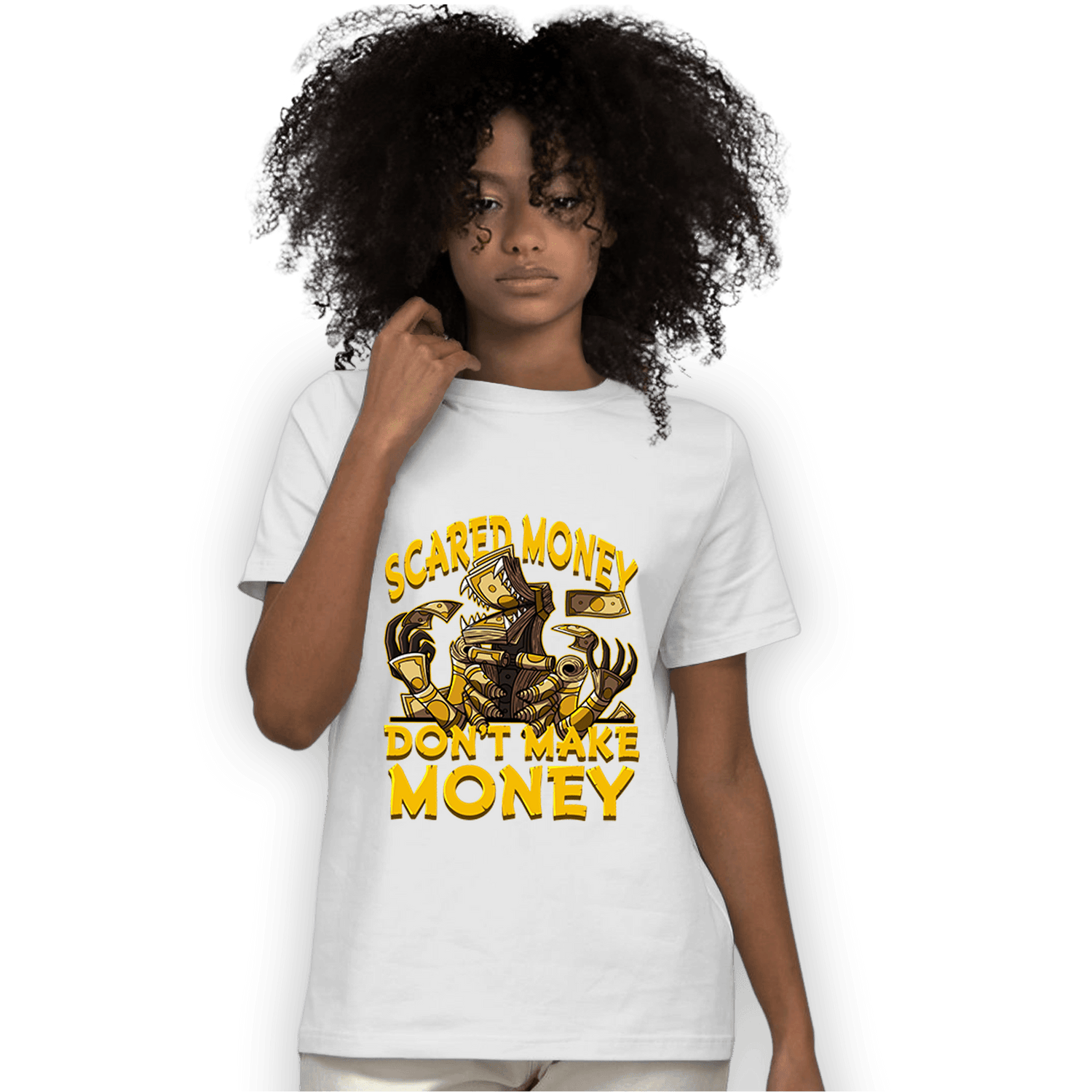 Yellow Ochre 1s T Shirt Match Scared Moneyy - NastyJamz