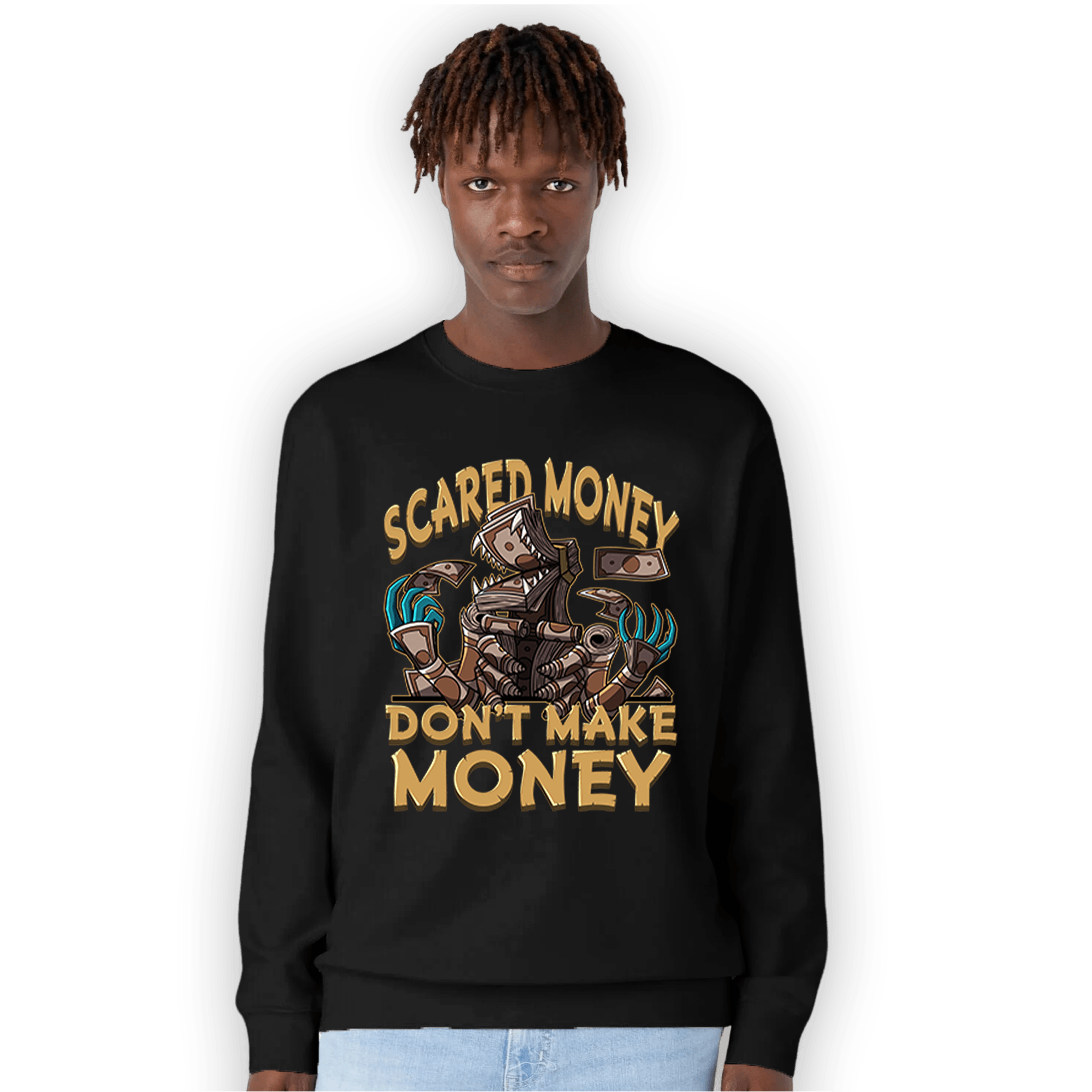 Cacao Wow 4s Sweatshirt Match Scared Moneyy - NastyJamz