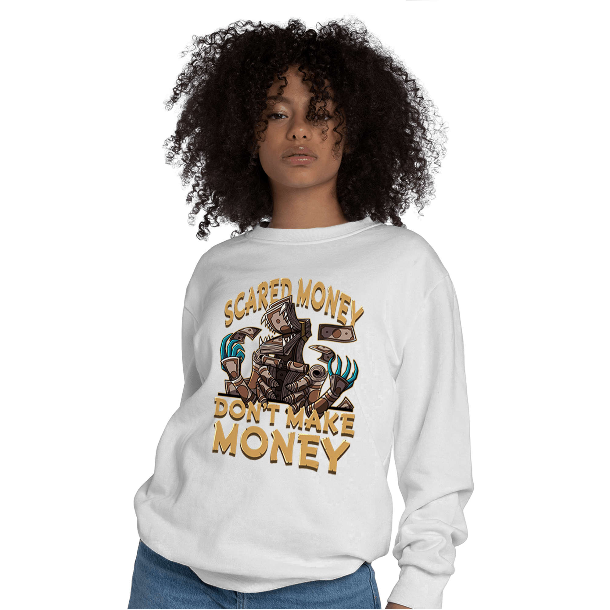 Cacao Wow 4s Sweatshirt Match Scared Moneyy - NastyJamz