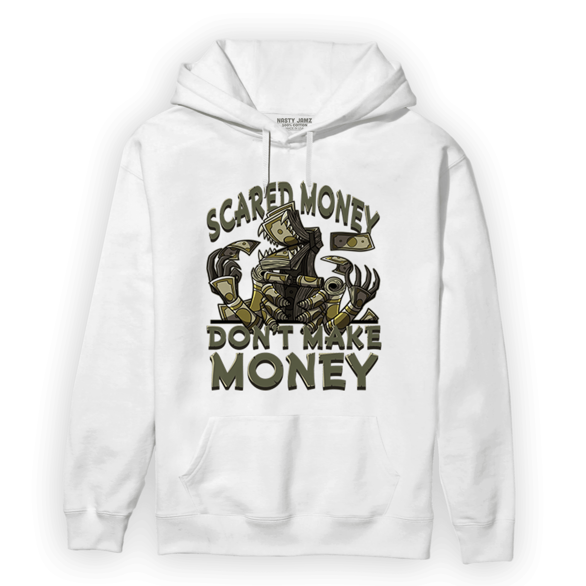 SE Craft Medium Olive 4s Hoodie Match Scared Moneyy - NastyJamz