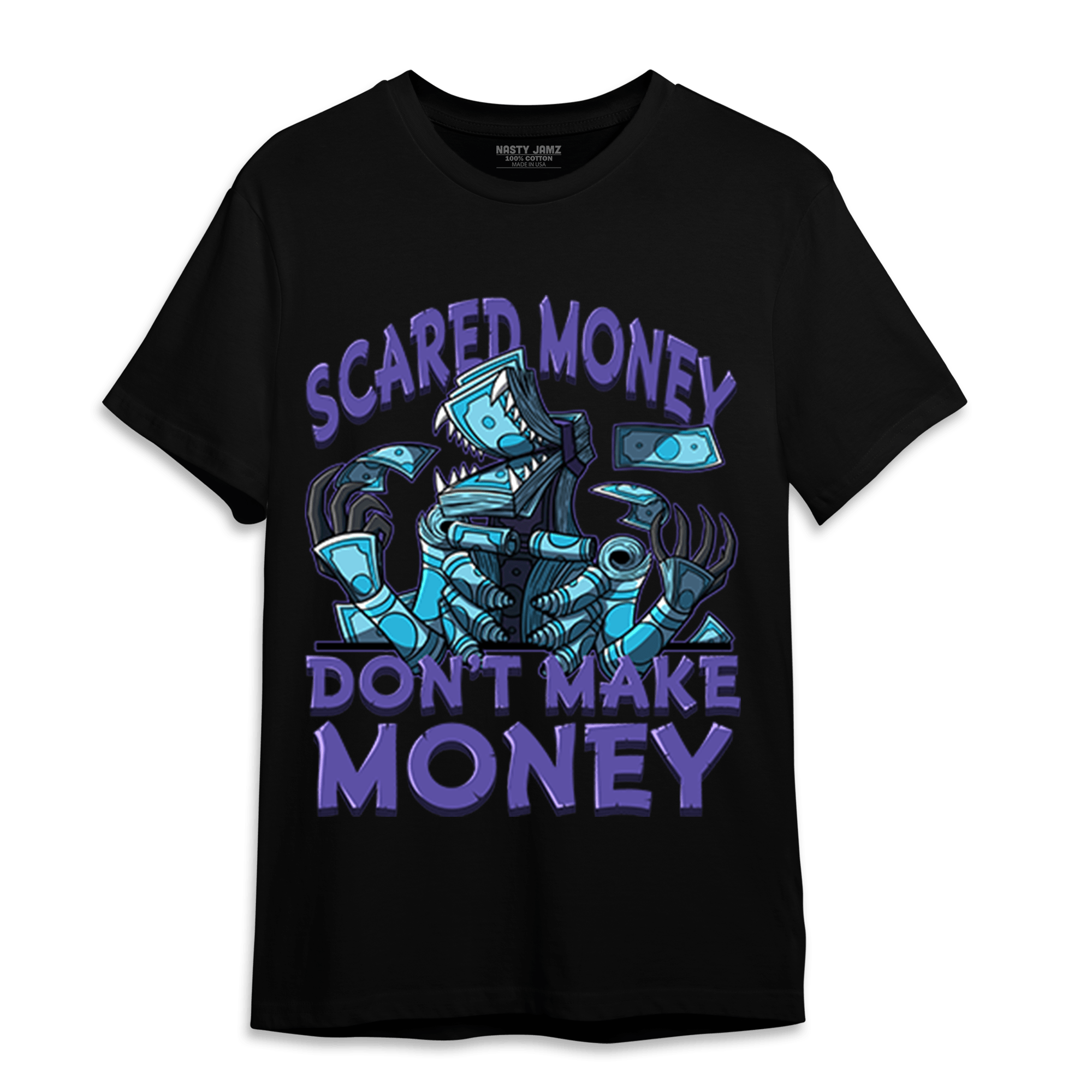 Aqua 6s T Shirt Match Scared Moneyy - NastyJamz
