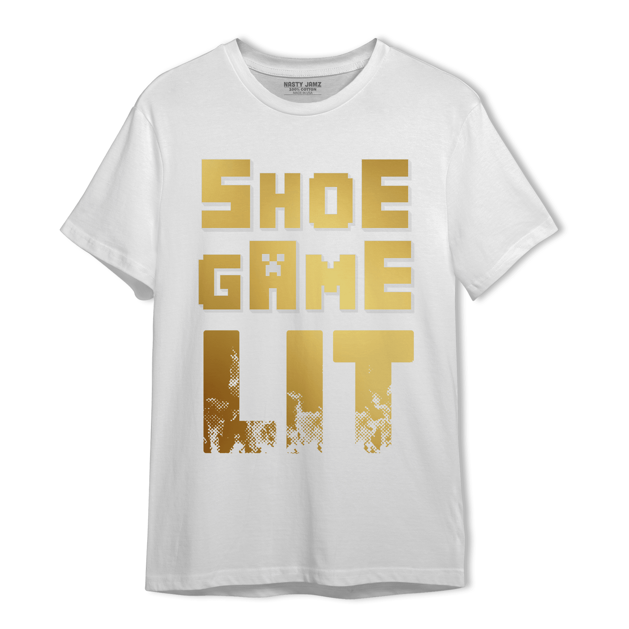 Mid SE Black Gold 1s T Shirt Match Shoe Game Lit - NastyJamz