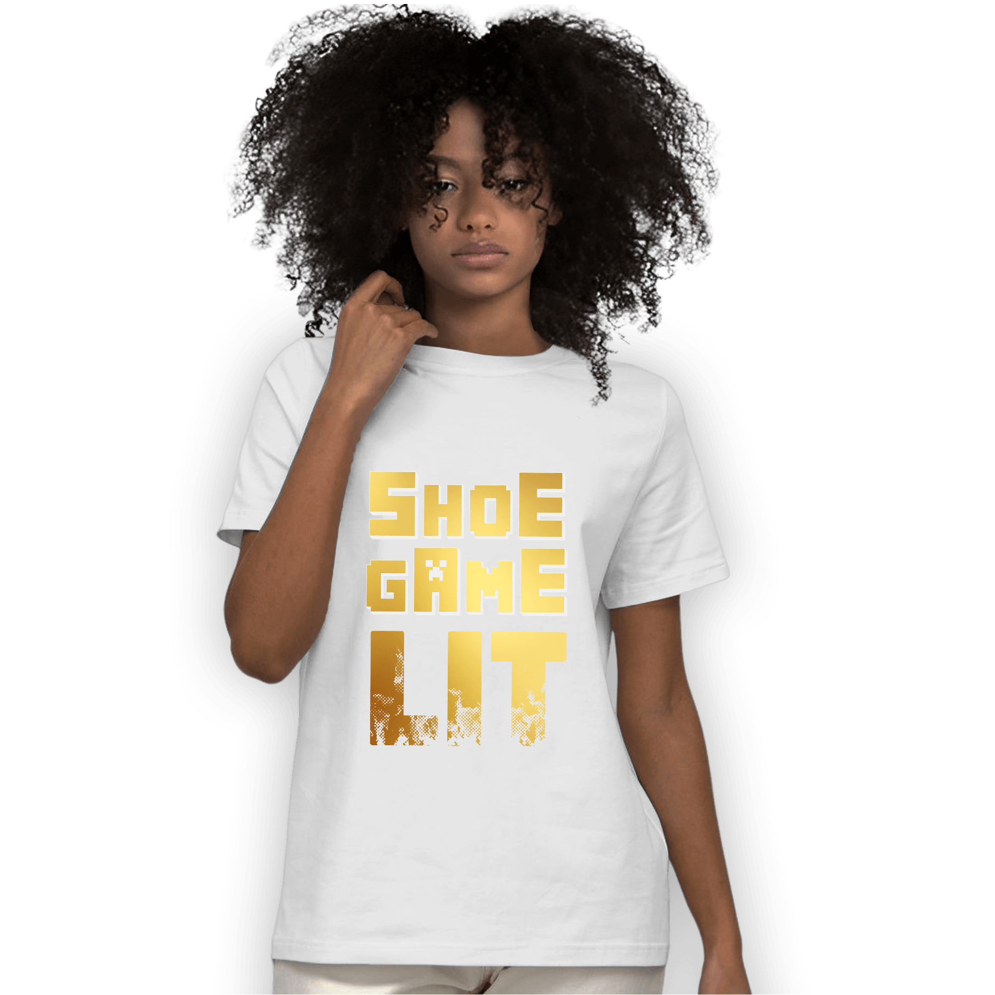 Mid SE Black Gold 1s T Shirt Match Shoe Game Lit - NastyJamz