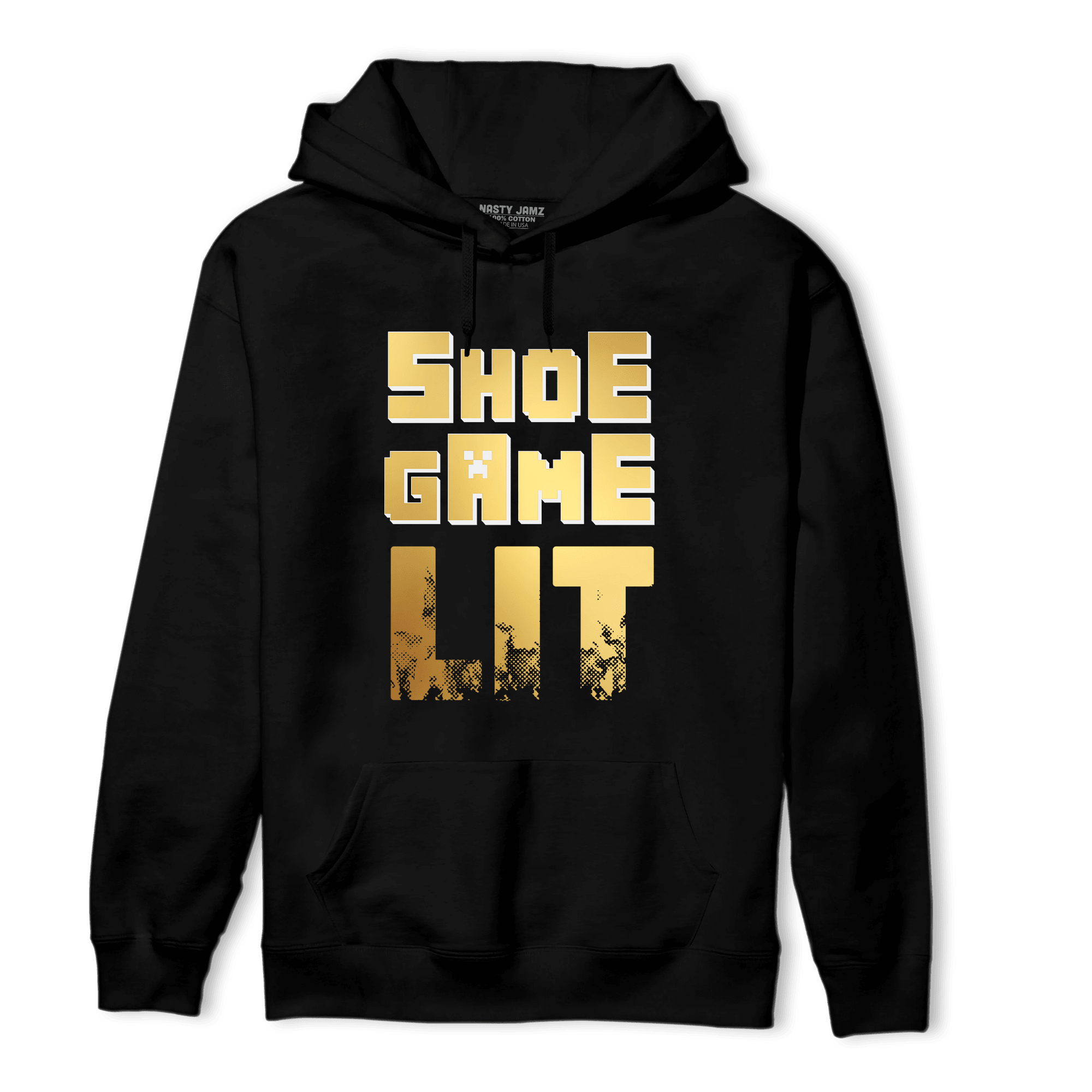 Mid SE Black Gold 1s Hoodie Match Shoe Game Lit - NastyJamz
