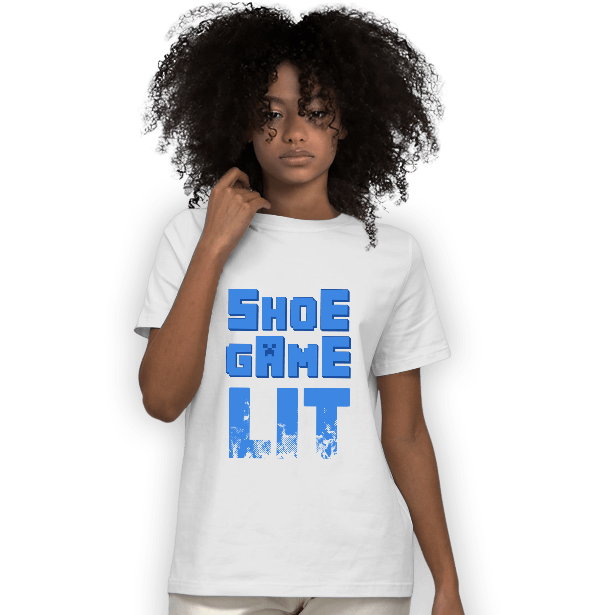 University Blue Toe 1s T Shirt Match Shoe Game Lit - NastyJamz