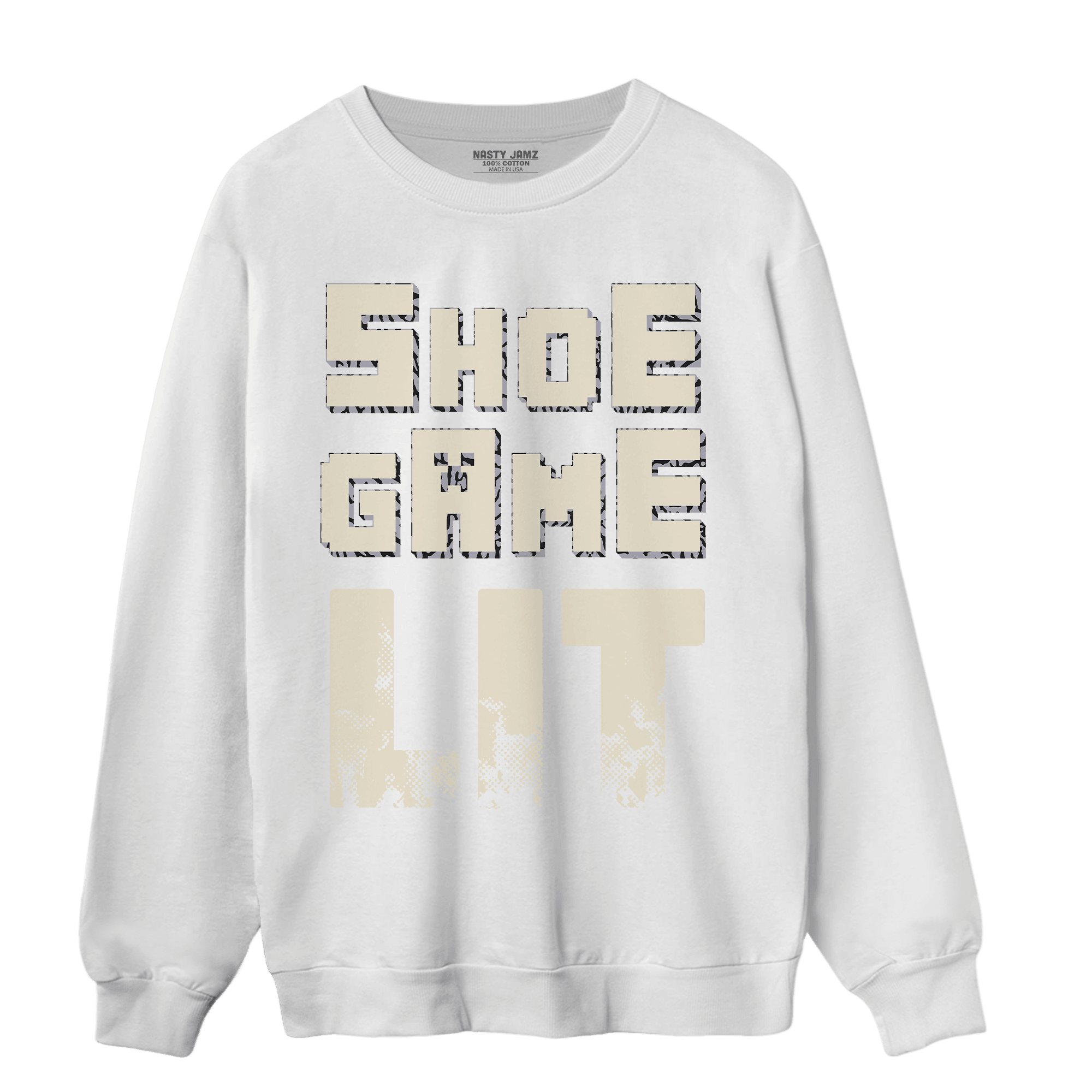Off Noir 3s Sweatshirt Match Shoe Game Lit - NastyJamz