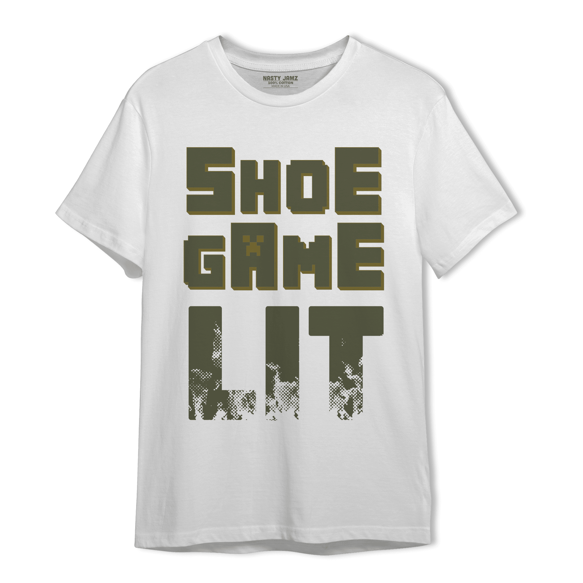 SE Craft Medium Olive 4s T Shirt Match Shoe Game Lit - NastyJamz