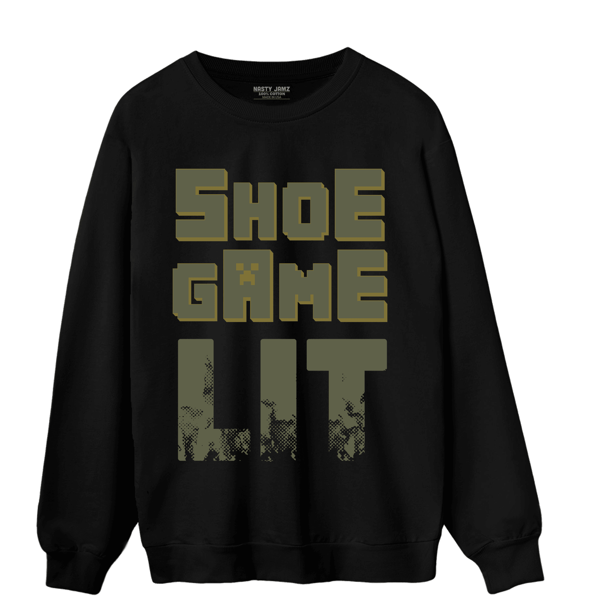 SE Craft Medium Olive 4s Sweatshirt Match Shoe Game Lit - NastyJamz