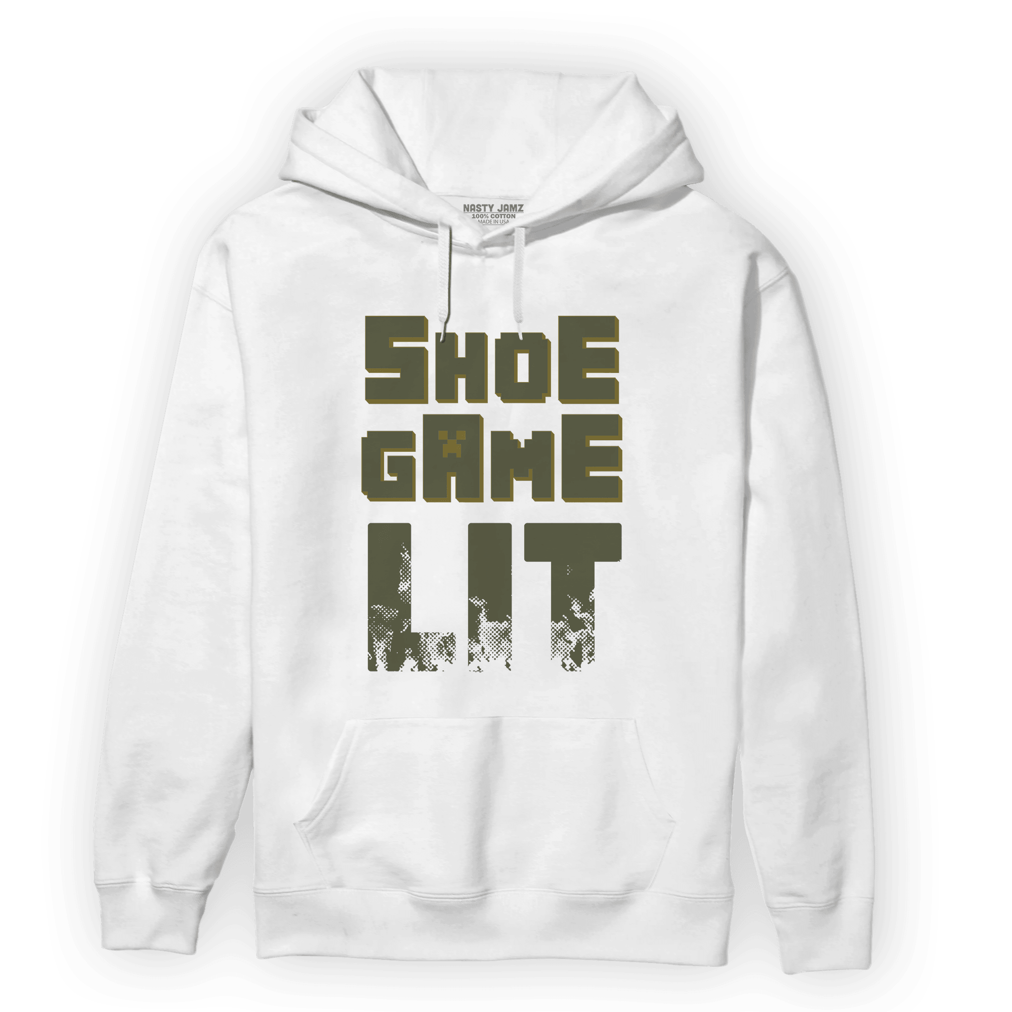 SE Craft Medium Olive 4s Hoodie Match Shoe Game Lit - NastyJamz