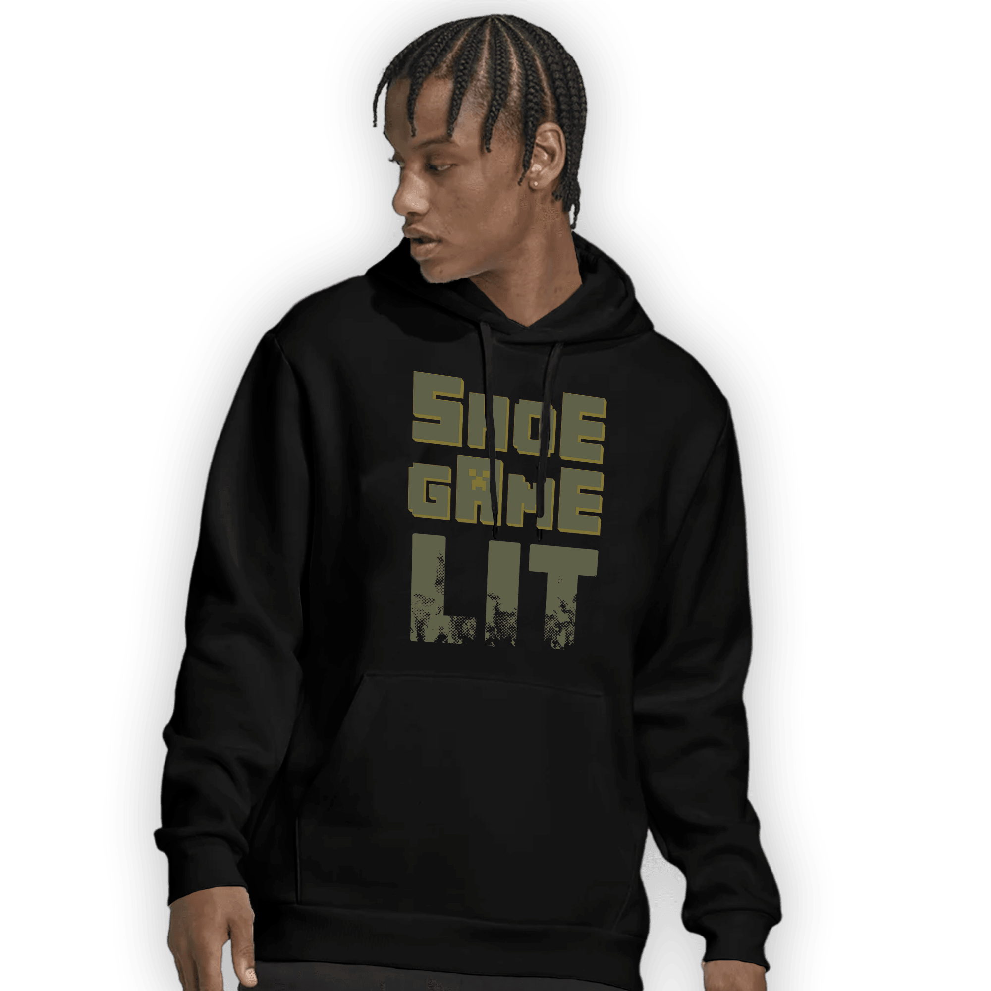 SE Craft Medium Olive 4s Hoodie Match Shoe Game Lit - NastyJamz