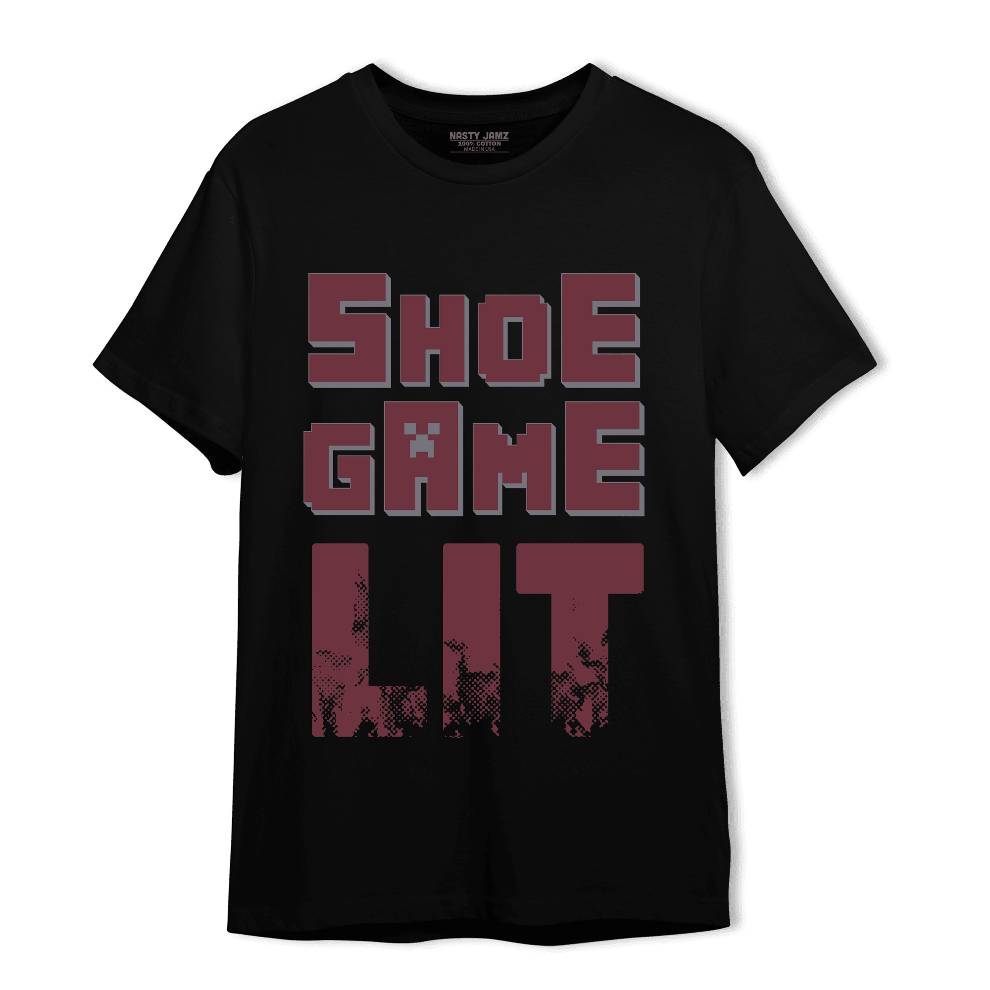 Burgundy 5s T Shirt Match Shoe Game Lit - NastyJamz