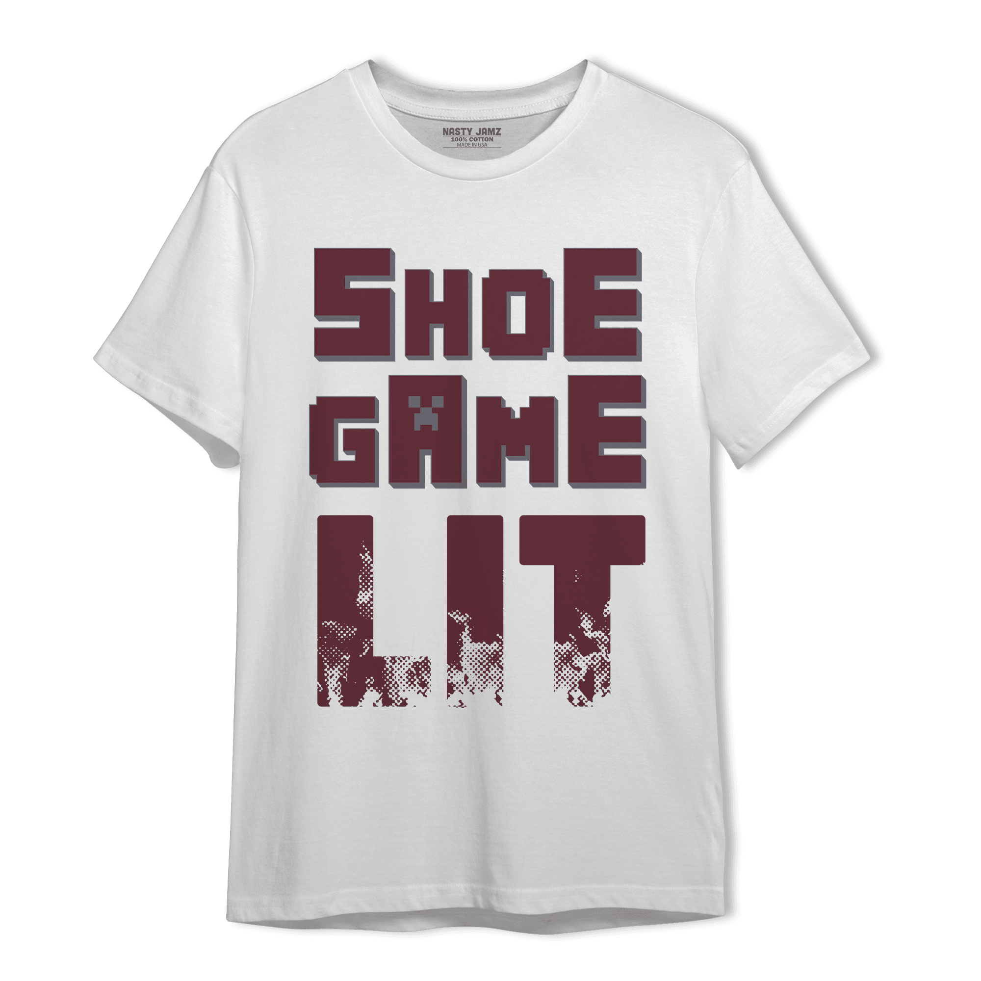 Burgundy 5s T Shirt Match Shoe Game Lit - NastyJamz