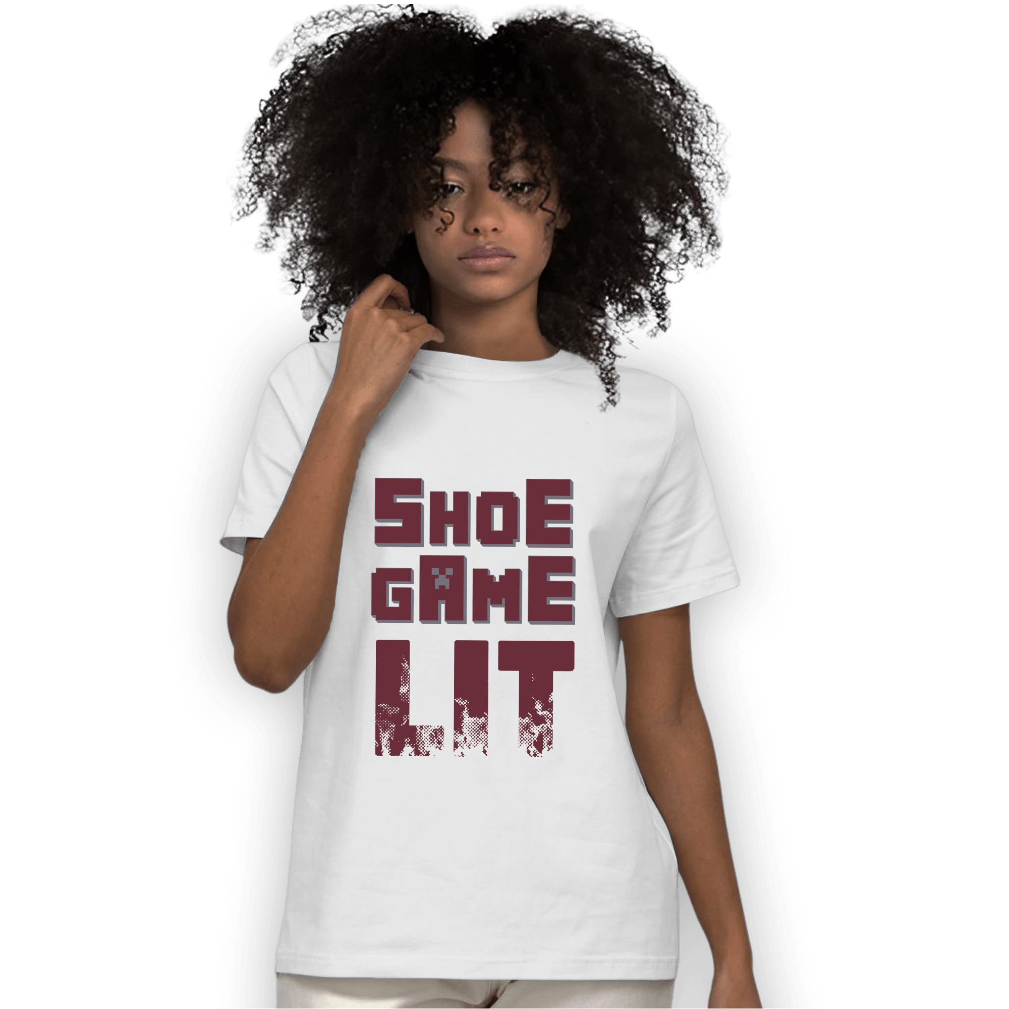Burgundy 5s T Shirt Match Shoe Game Lit - NastyJamz