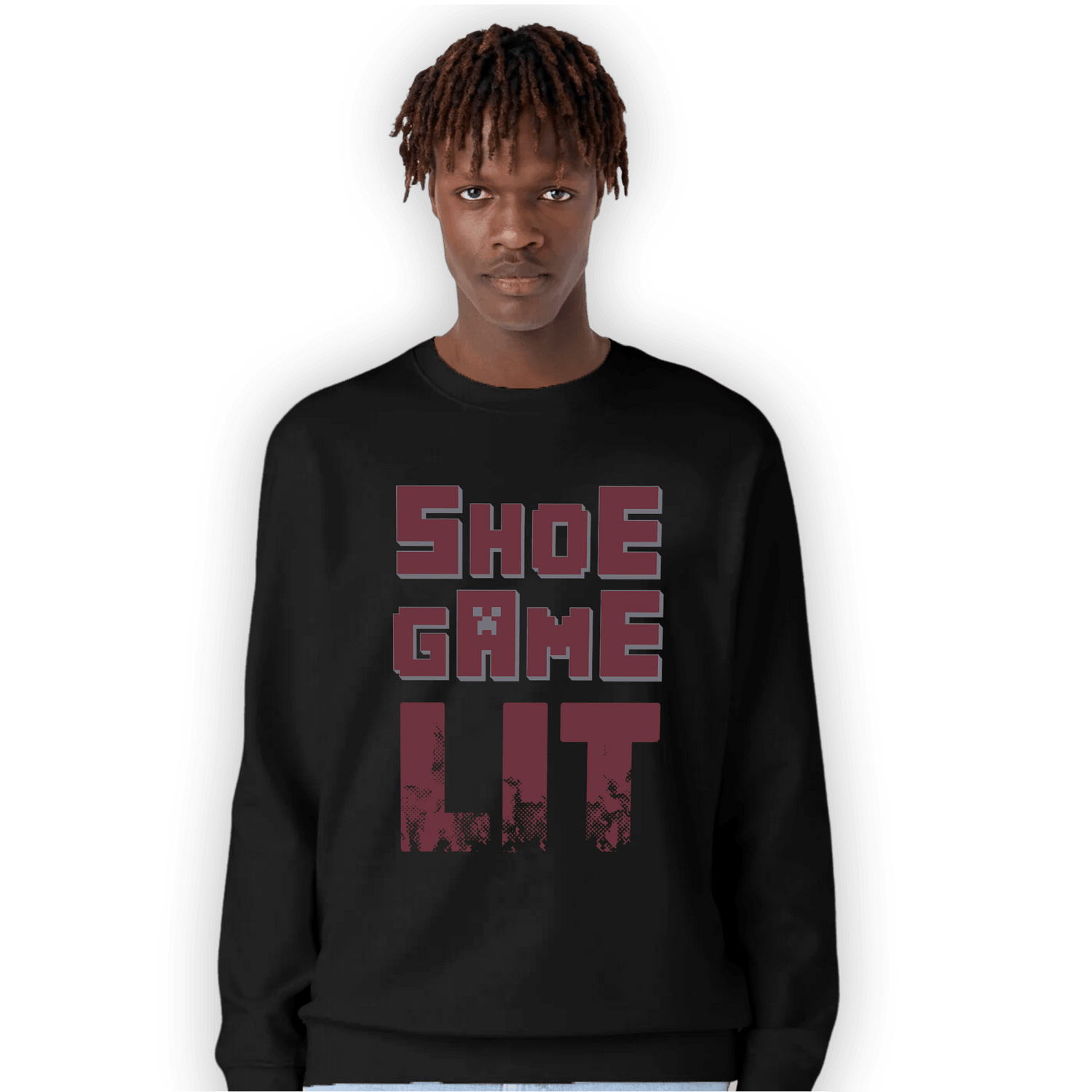 Burgundy 5s Sweatshirt Match Shoe Game Lit - NastyJamz