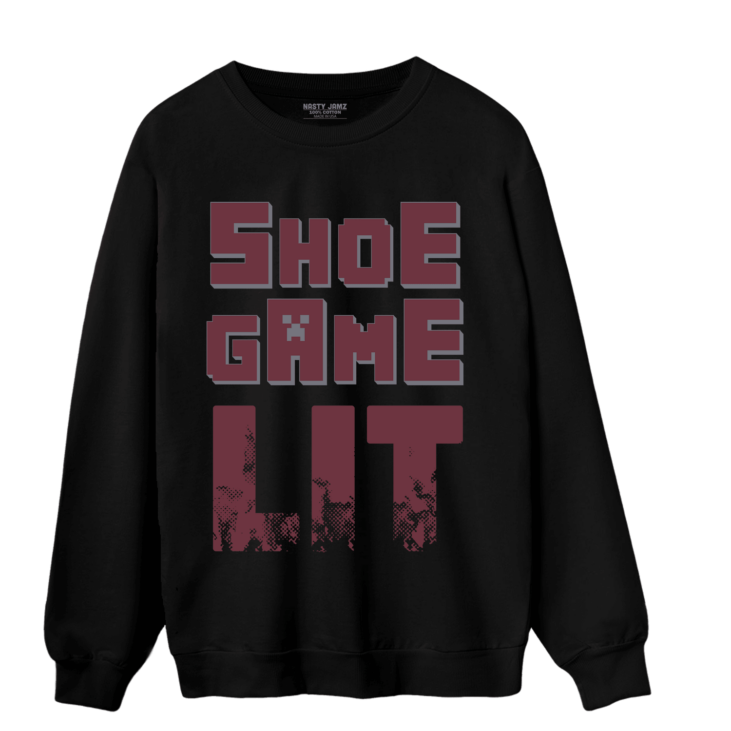 Burgundy 5s Sweatshirt Match Shoe Game Lit - NastyJamz