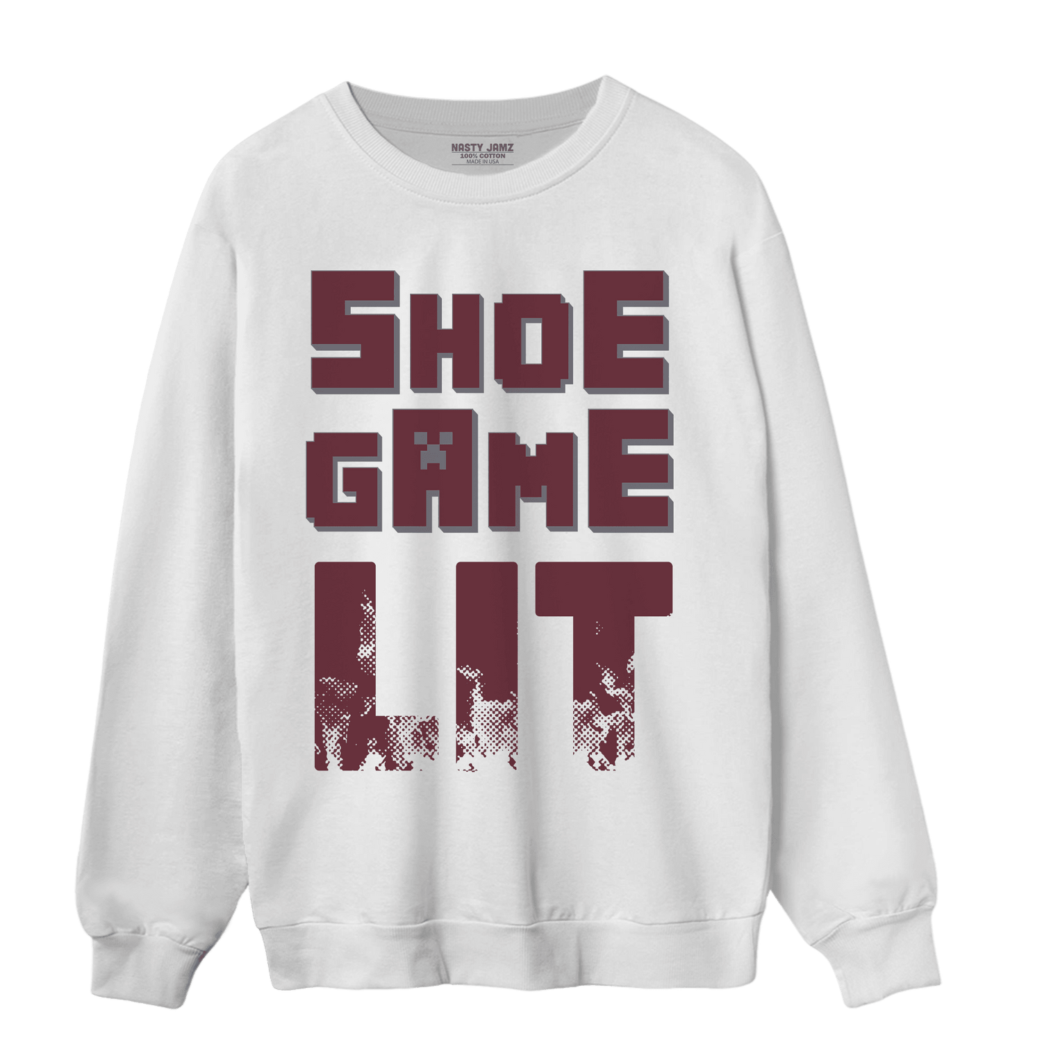 Burgundy 5s Sweatshirt Match Shoe Game Lit - NastyJamz