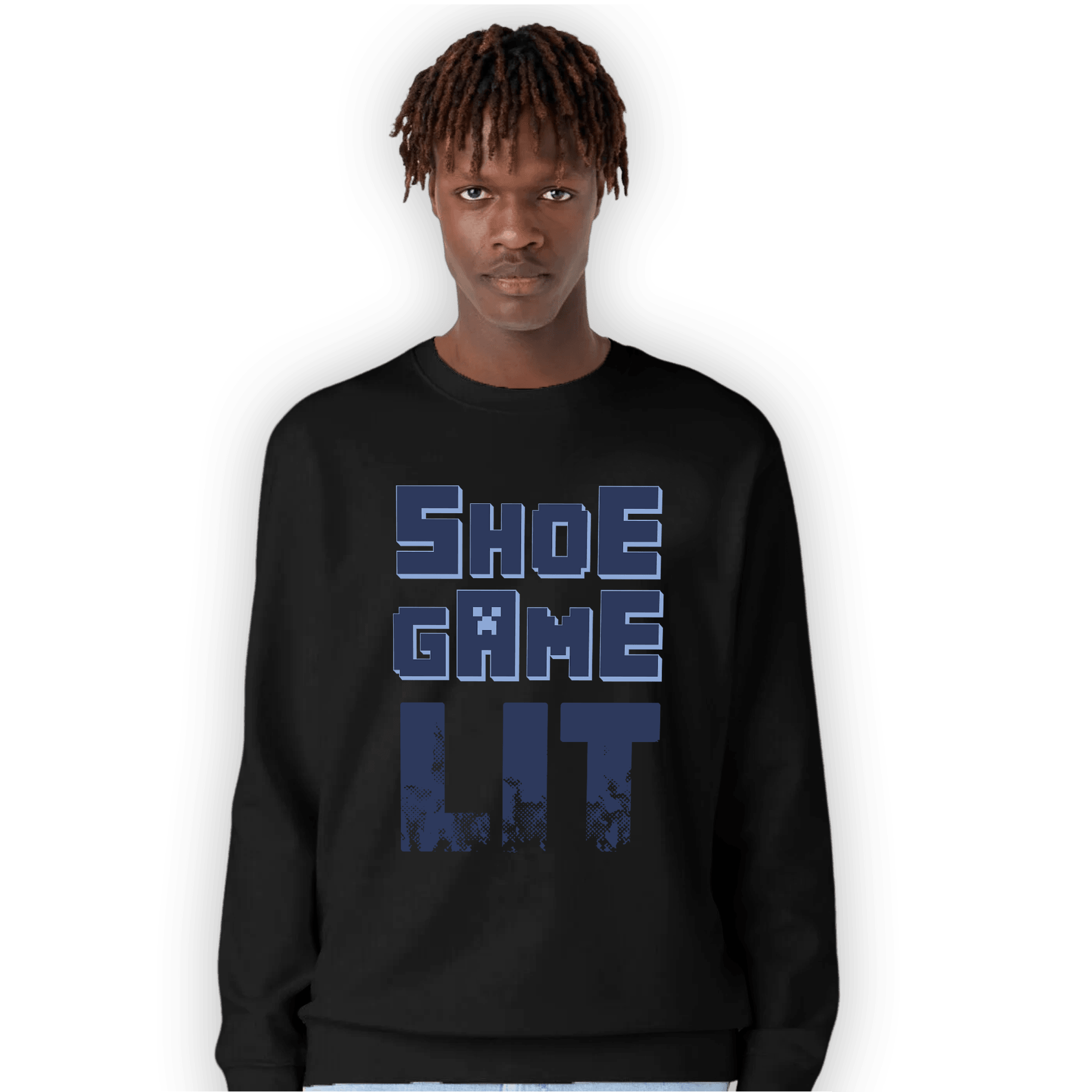 Midnight Navy 5s Sweatshirt Match Shoe Game Lit - NastyJamz