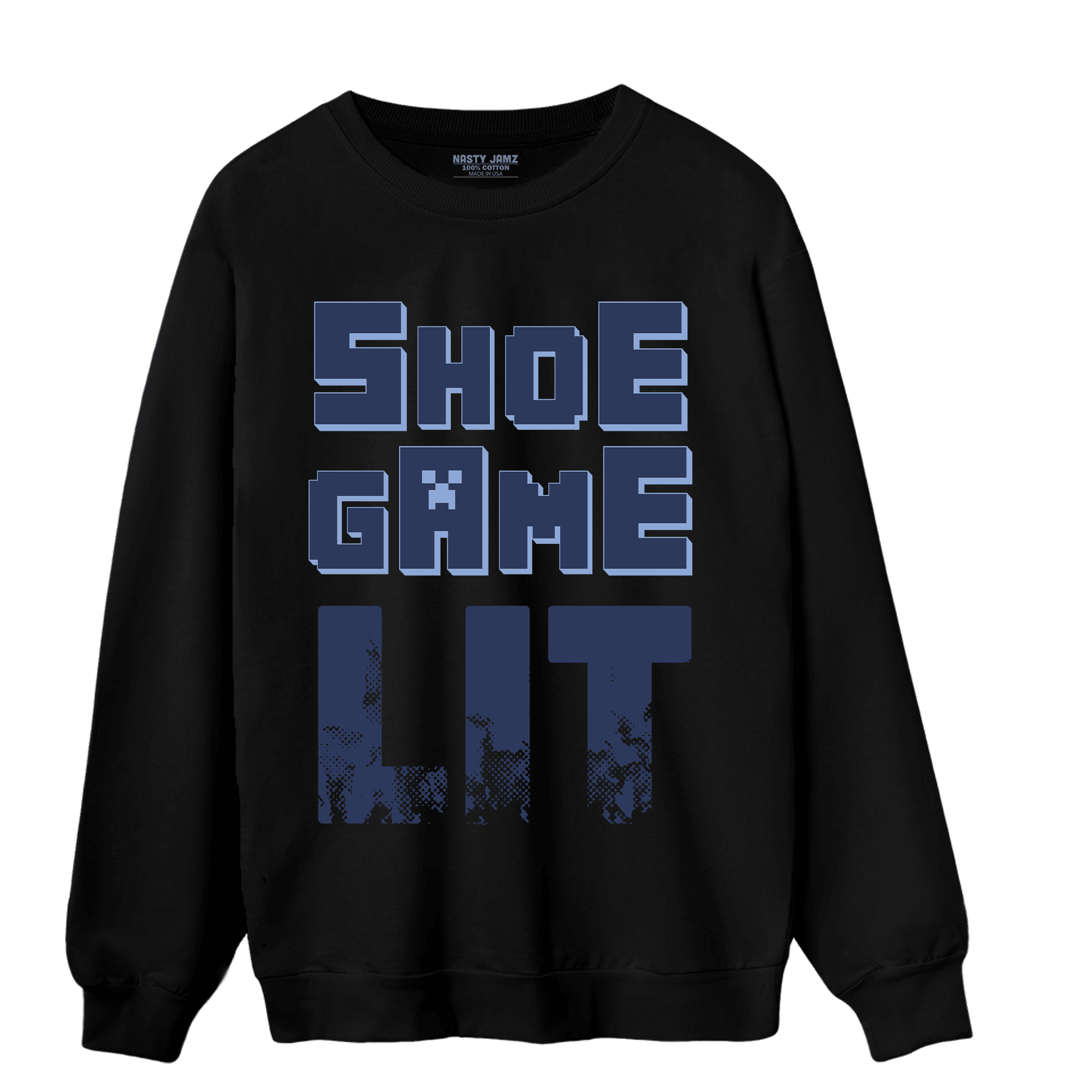 Midnight Navy 5s Sweatshirt Match Shoe Game Lit - NastyJamz
