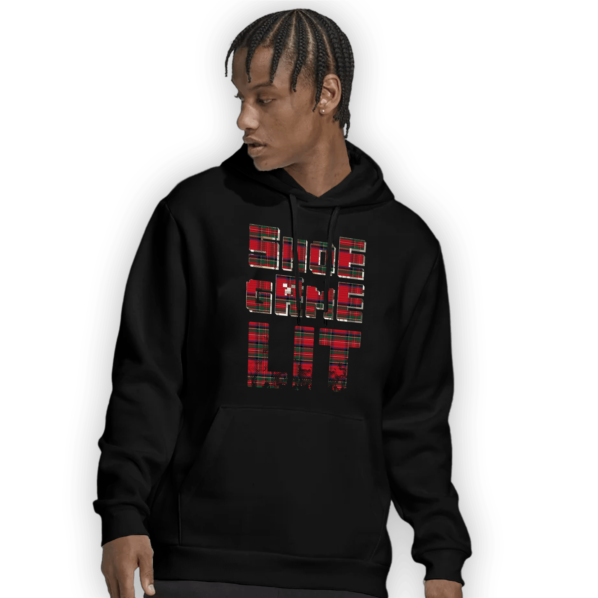 Plaid 5s Hoodie Match Shoe Game Lit - NastyJamz