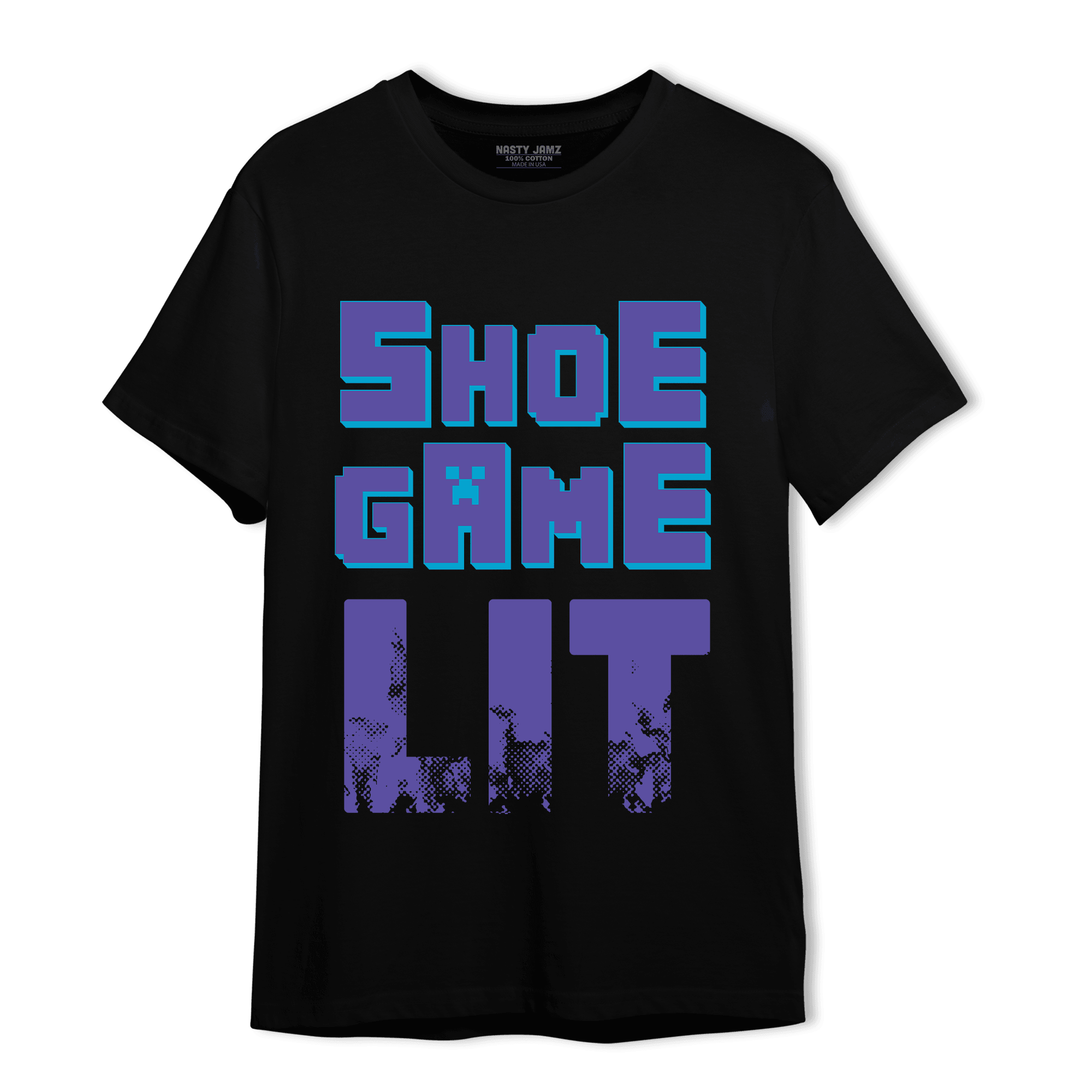 Aqua 6s T Shirt Match Shoe Game Lit - NastyJamz