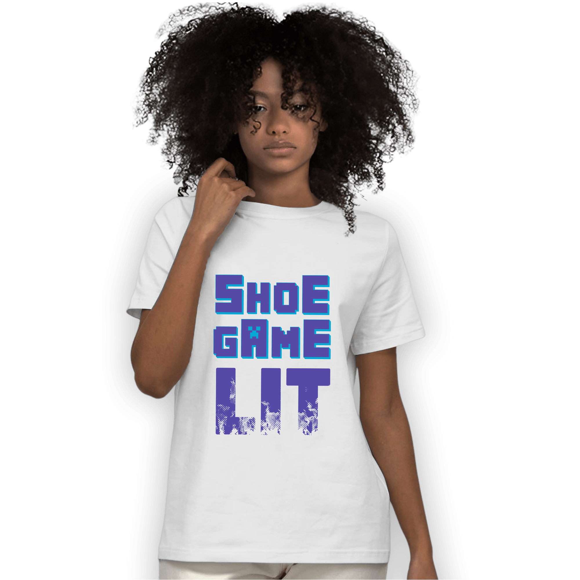 Aqua 6s T Shirt Match Shoe Game Lit - NastyJamz