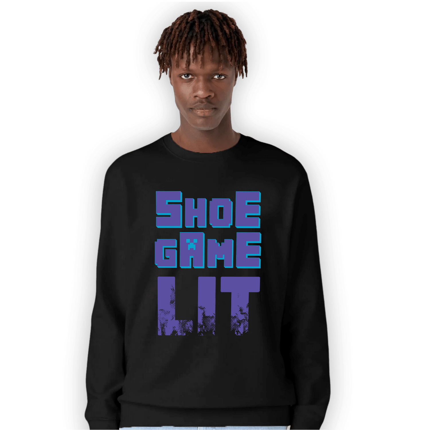 Aqua 6s Sweatshirt Match Shoe Game Lit - NastyJamz