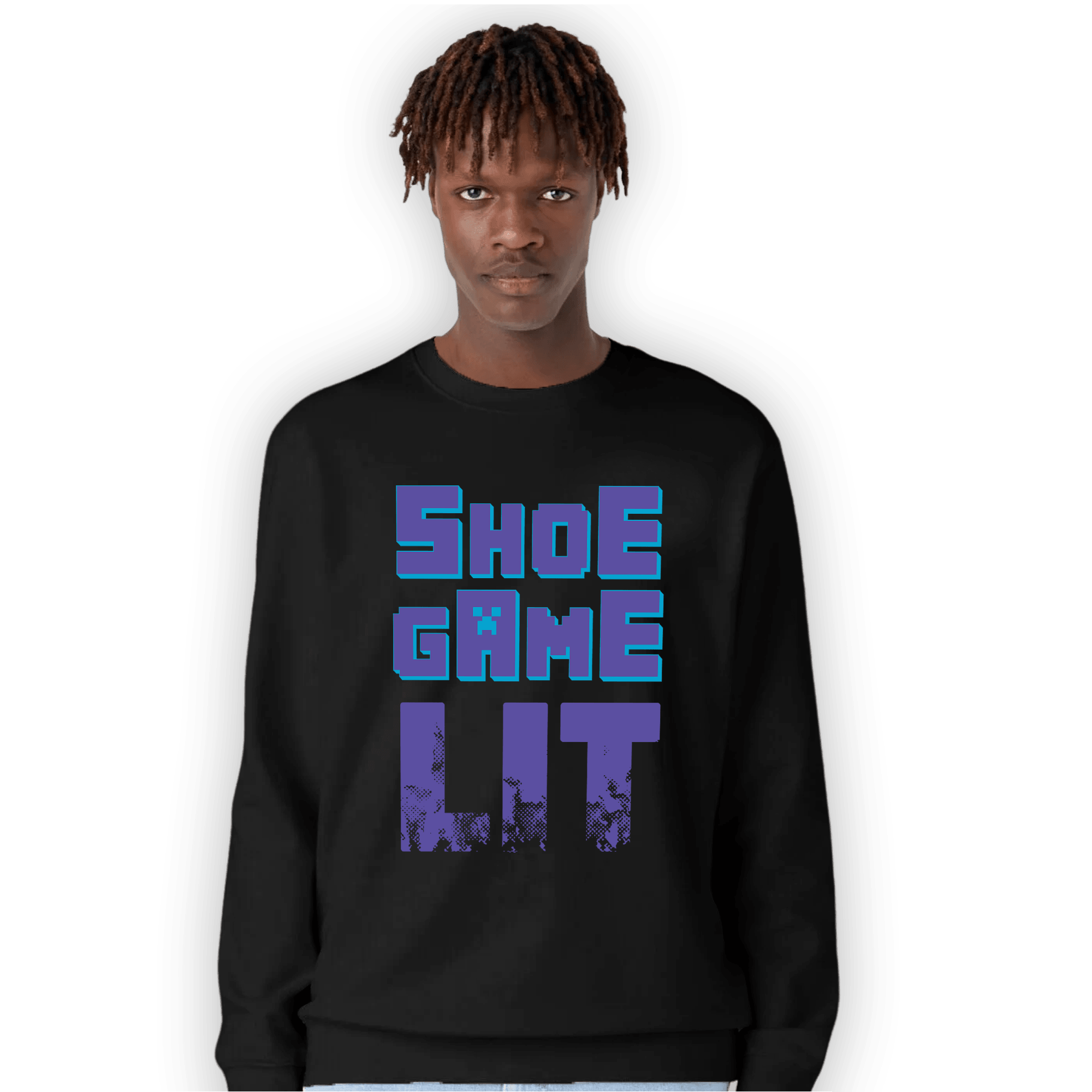 Aqua 6s Sweatshirt Match Shoe Game Lit - NastyJamz