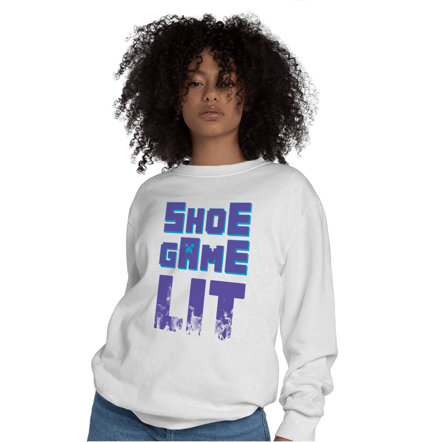 Aqua 6s Sweatshirt Match Shoe Game Lit - NastyJamz