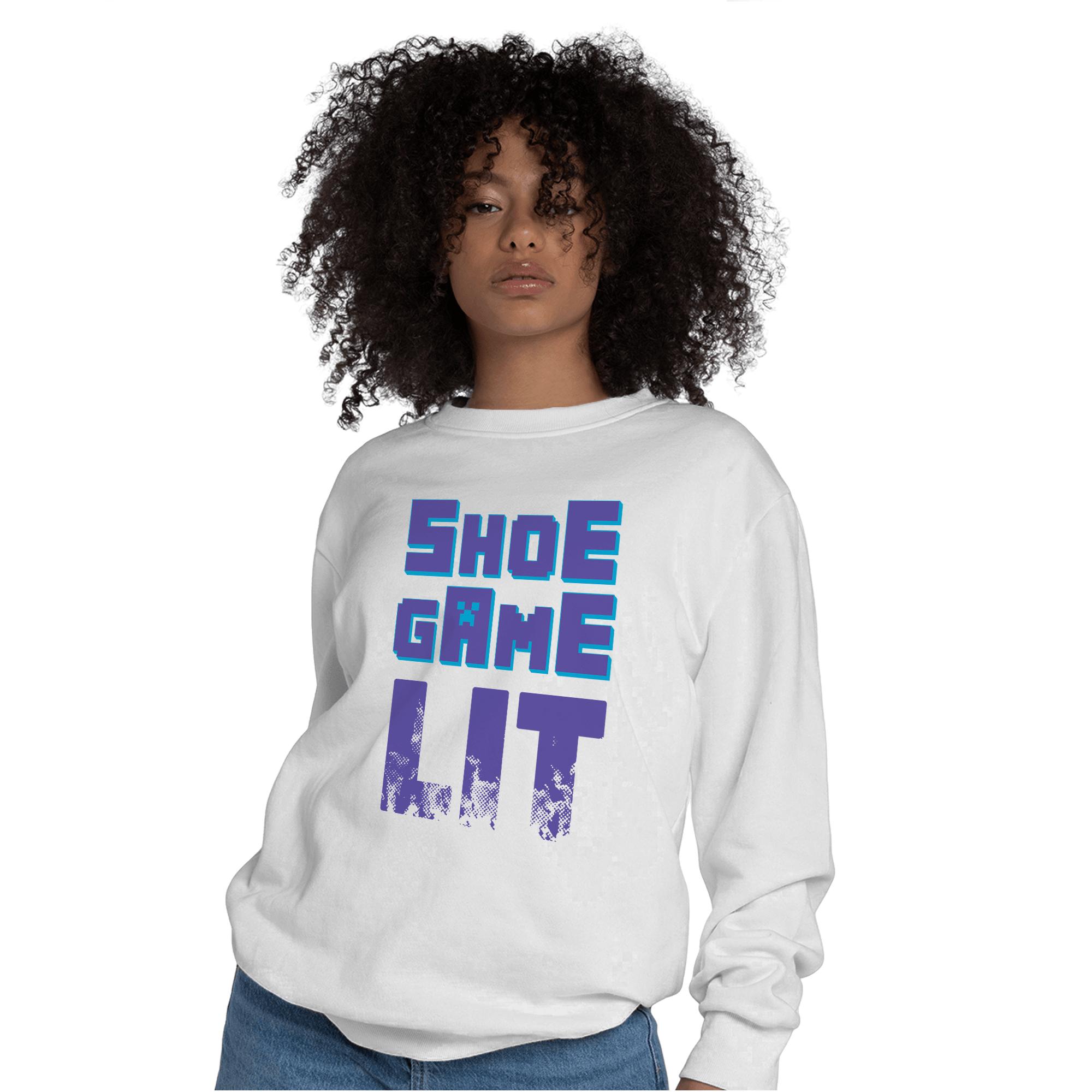 Aqua 6s Sweatshirt Match Shoe Game Lit - NastyJamz