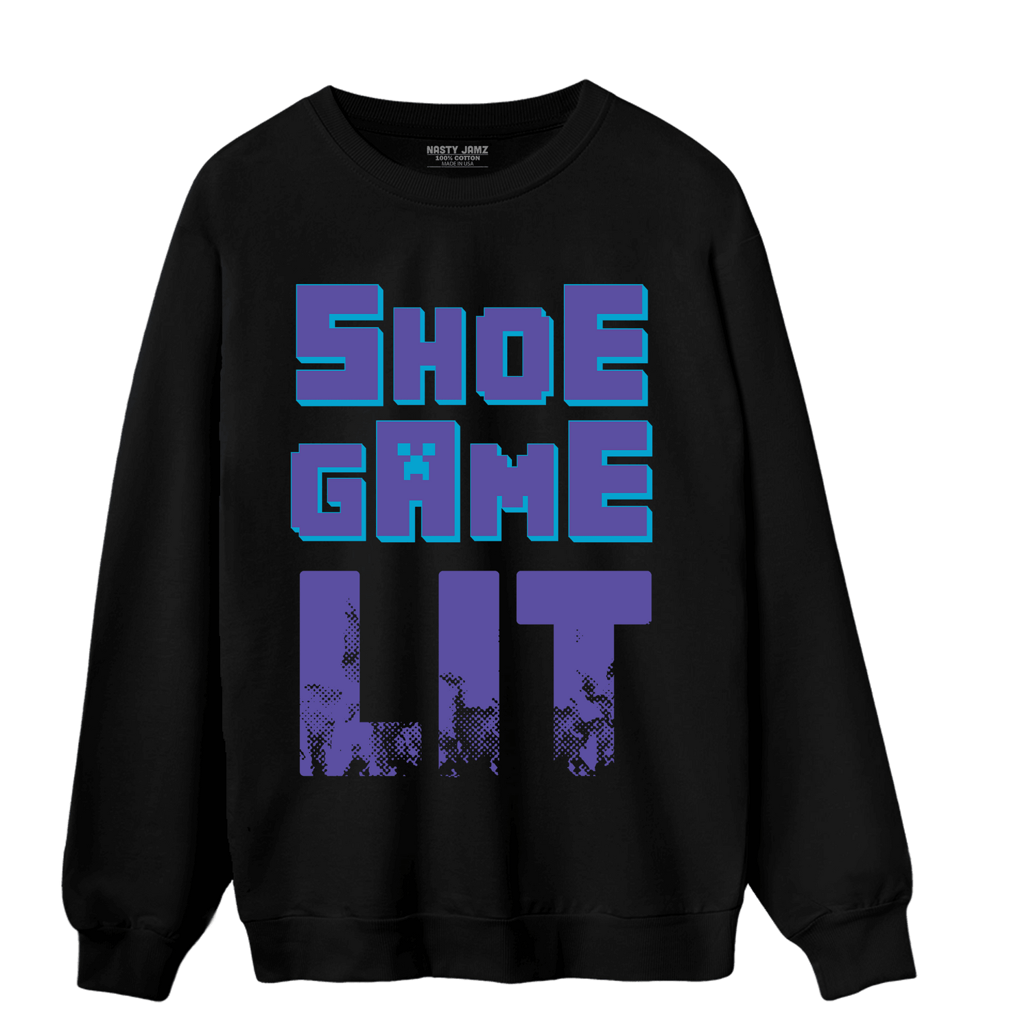 Aqua 6s Sweatshirt Match Shoe Game Lit - NastyJamz
