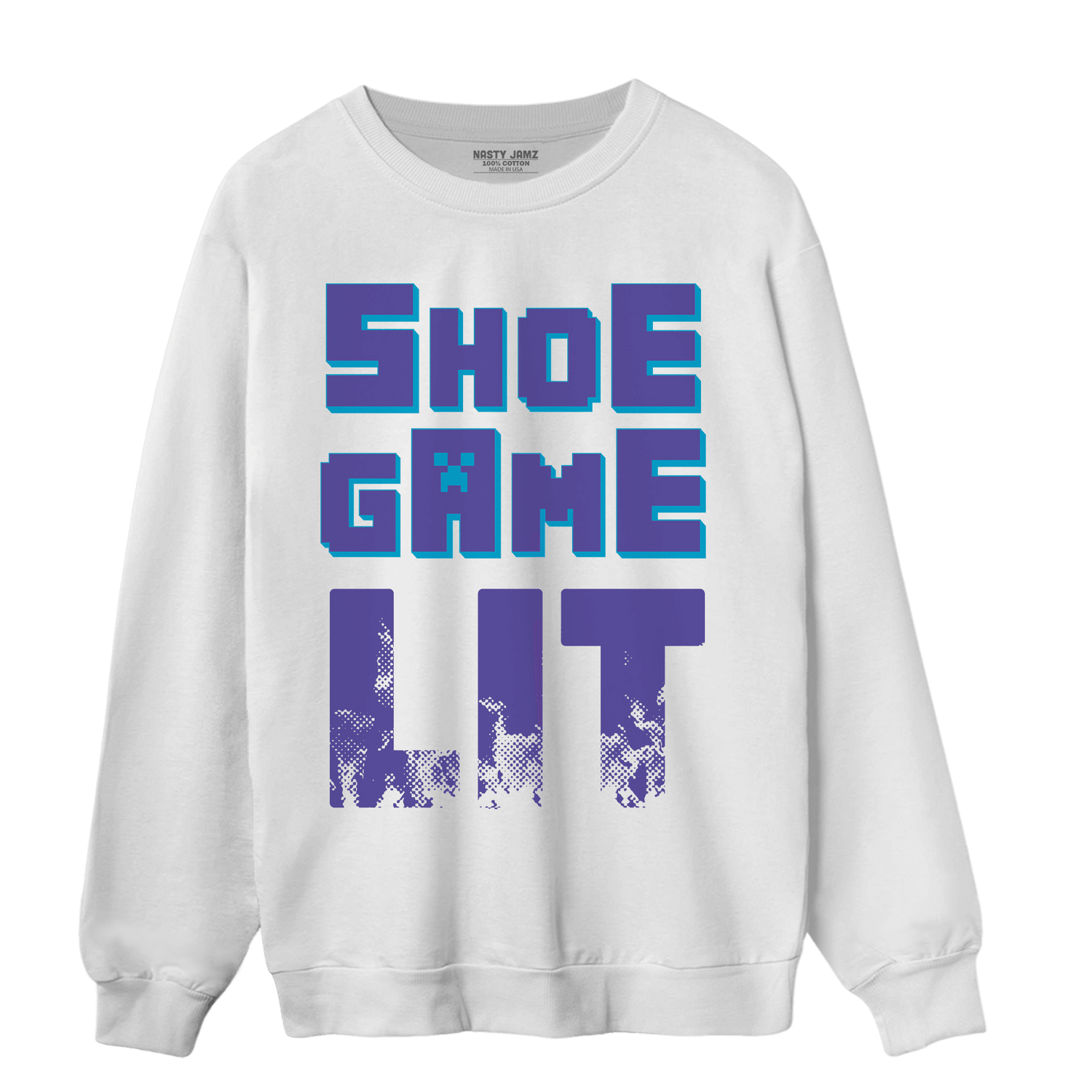 Aqua 6s Sweatshirt Match Shoe Game Lit - NastyJamz