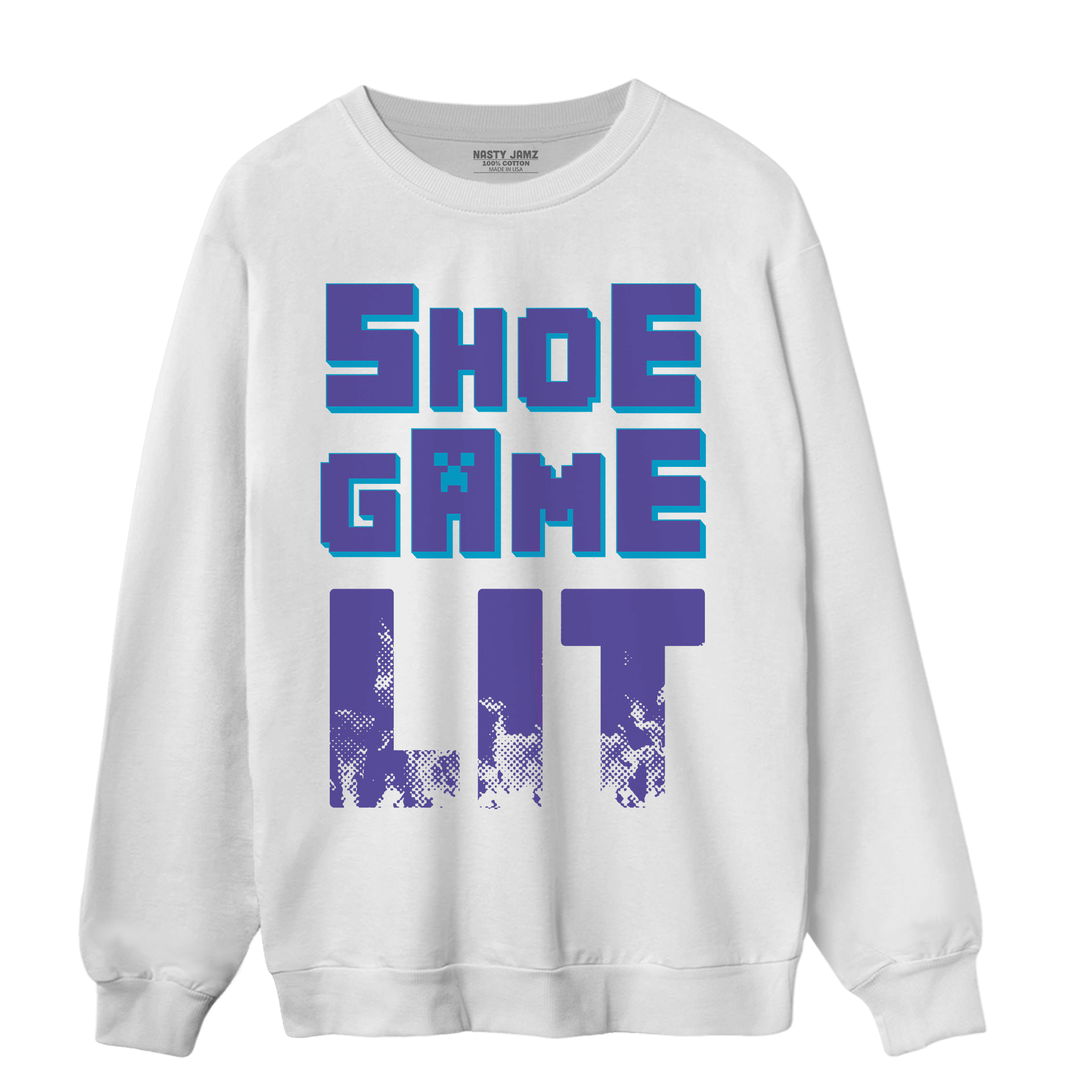 Aqua 6s Sweatshirt Match Shoe Game Lit - NastyJamz