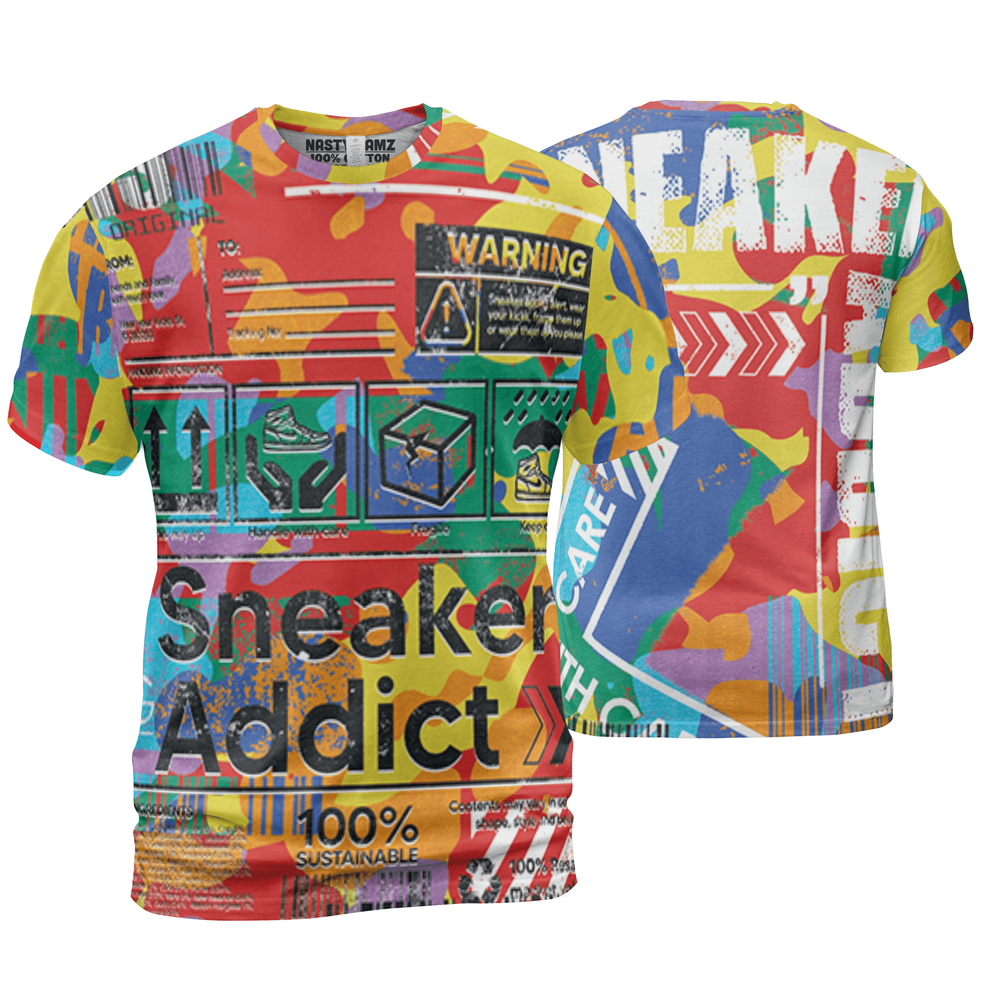 Mid GS Six Championships 1s T Shirt Match Sneaker Addict 3D All-Over Print Warning - NastyJamz
