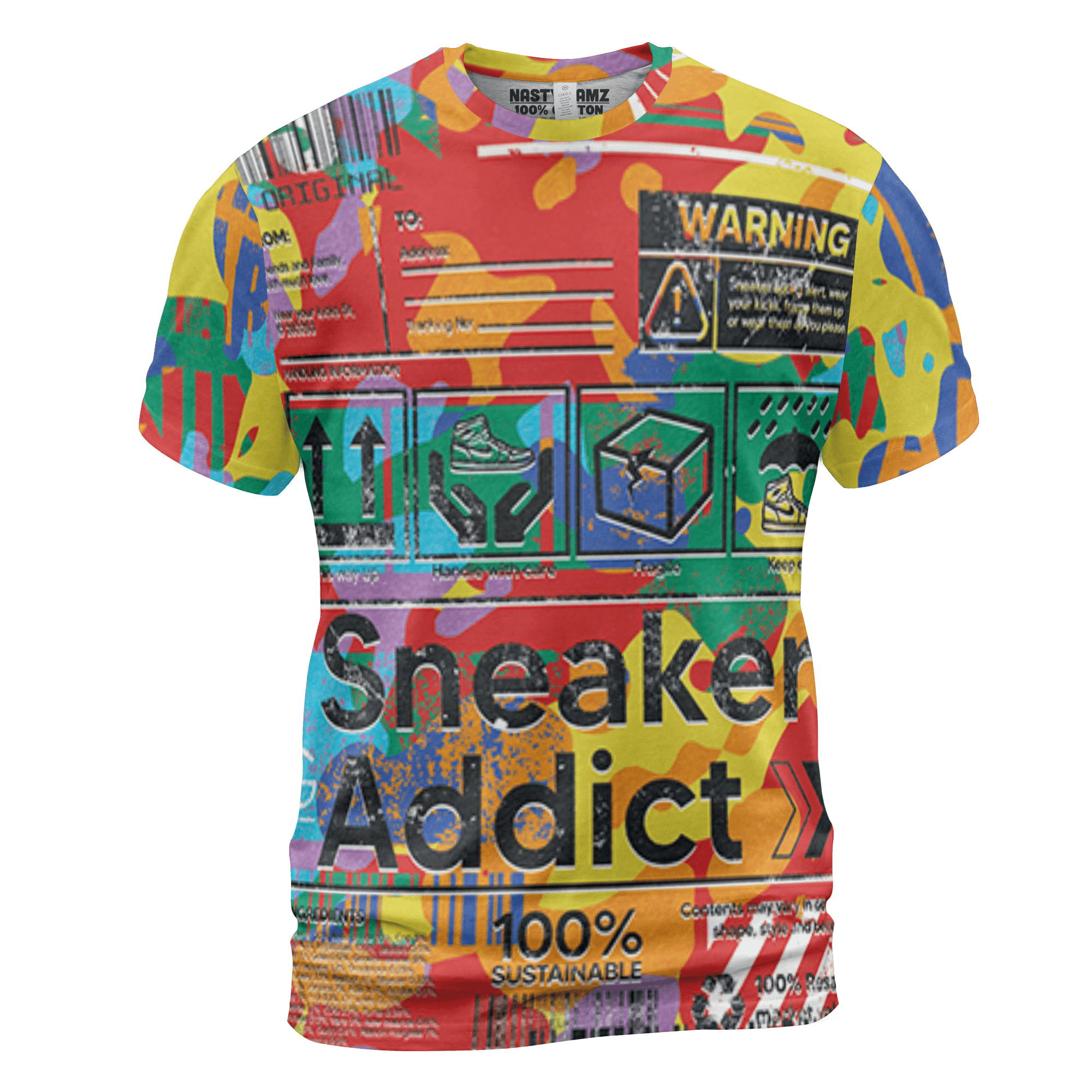 Mid GS Six Championships 1s T Shirt Match Sneaker Addict 3D All-Over Print Warning - NastyJamz