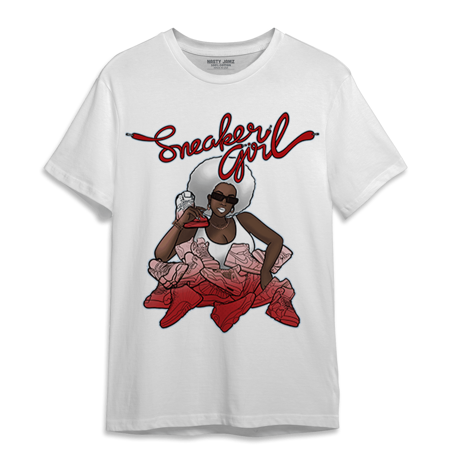 Cherry 11s T Shirt Match Sneaker Girl - NastyJamz