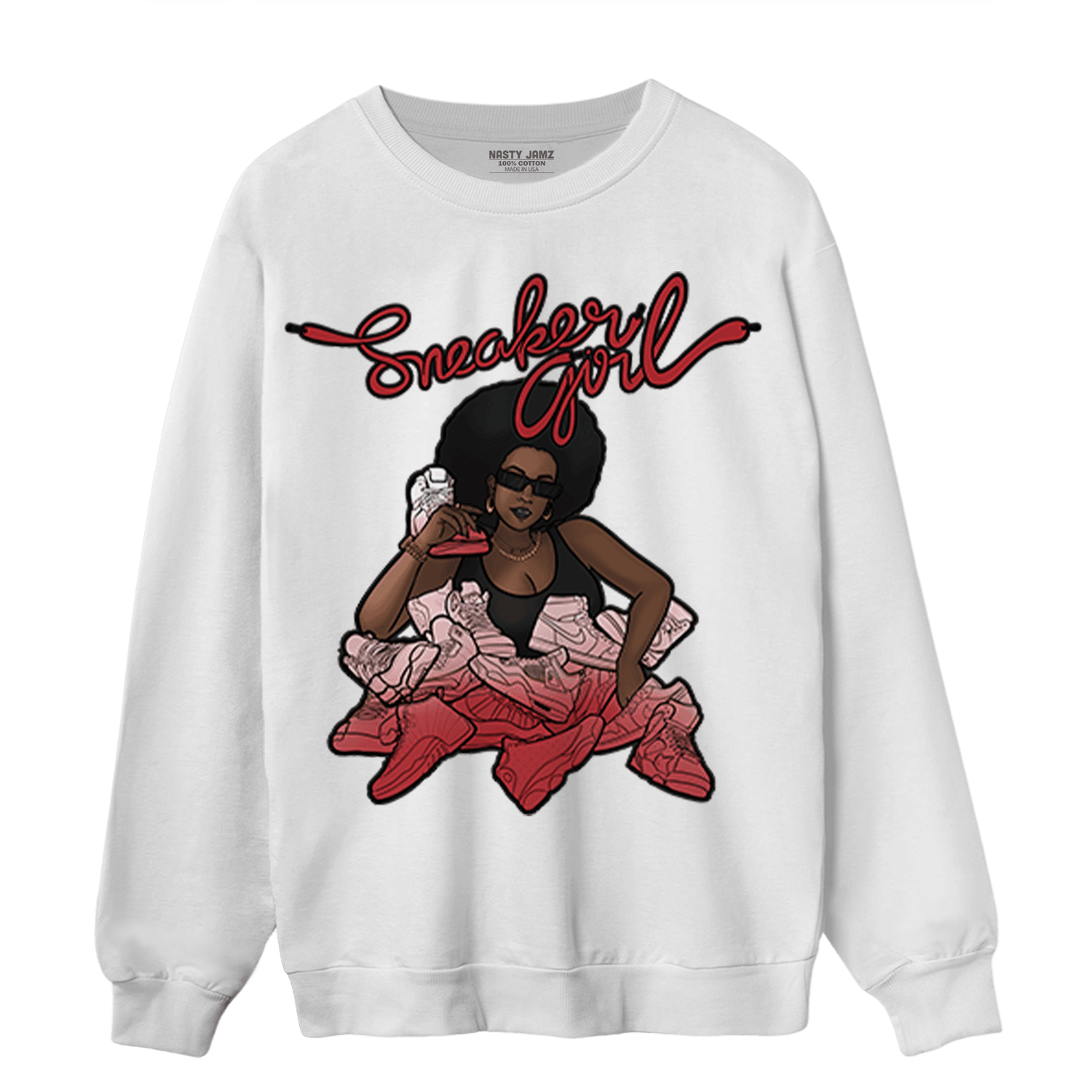 Cherry 12s Sweatshirt Match Sneaker Girl - NastyJamz