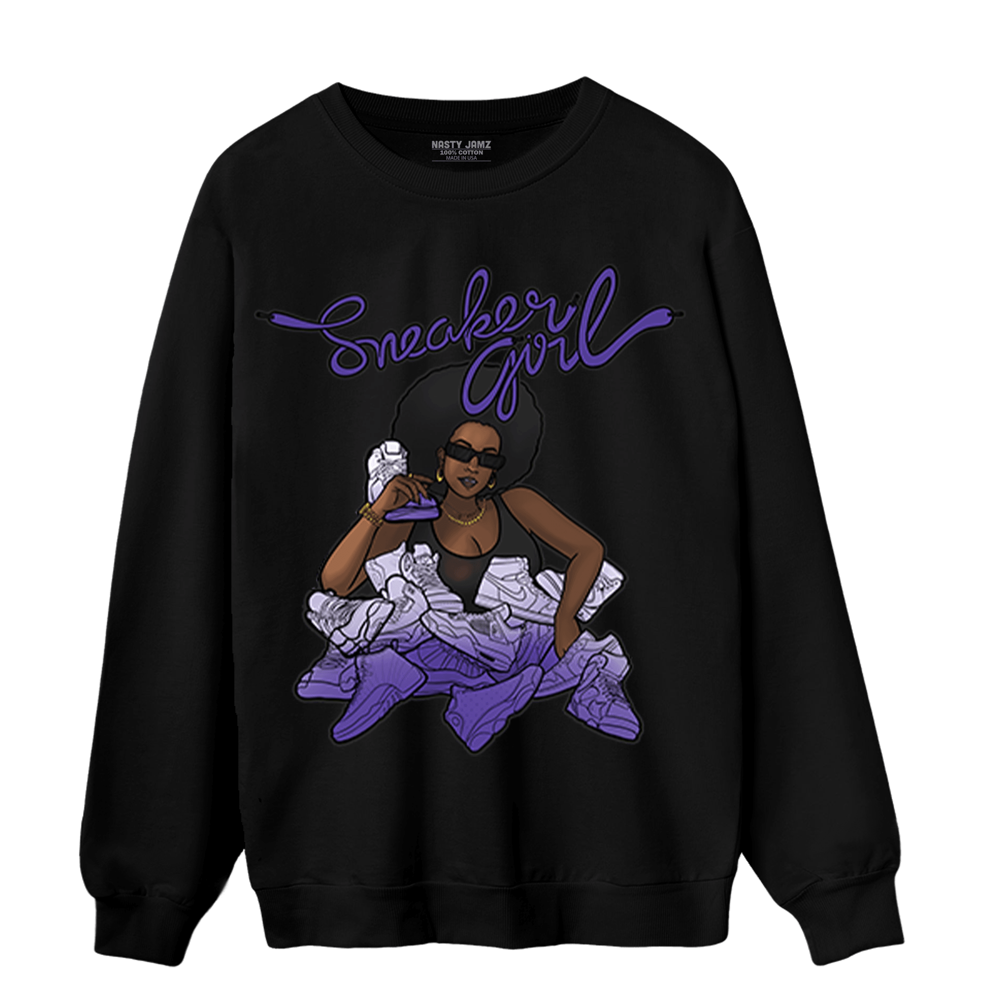 Field Purple 12s Sweatshirt Match Sneaker Girl - NastyJamz