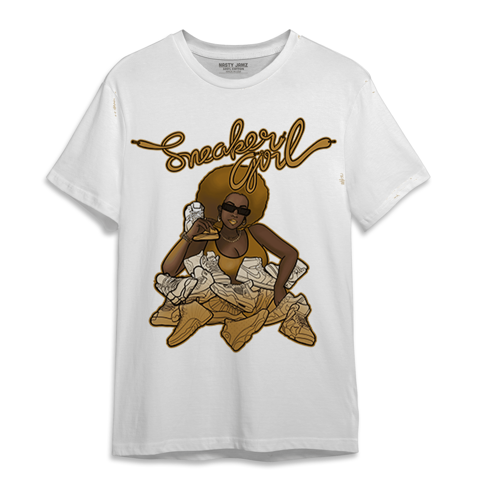 Wheat 13s T Shirt Match Sneaker Girl - NastyJamz