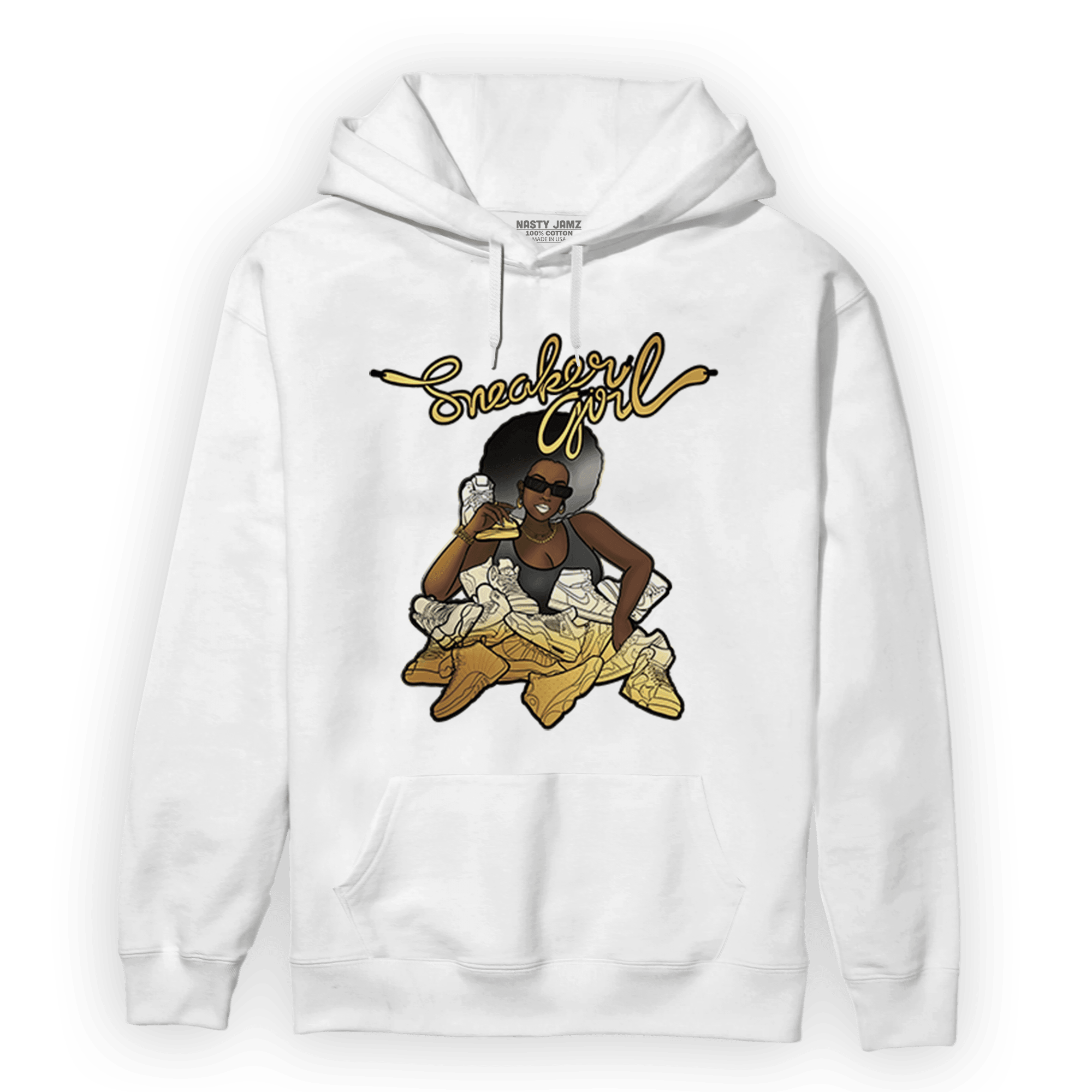 Mid SE Black Gold 1s Hoodie Match Sneaker Girl - NastyJamz