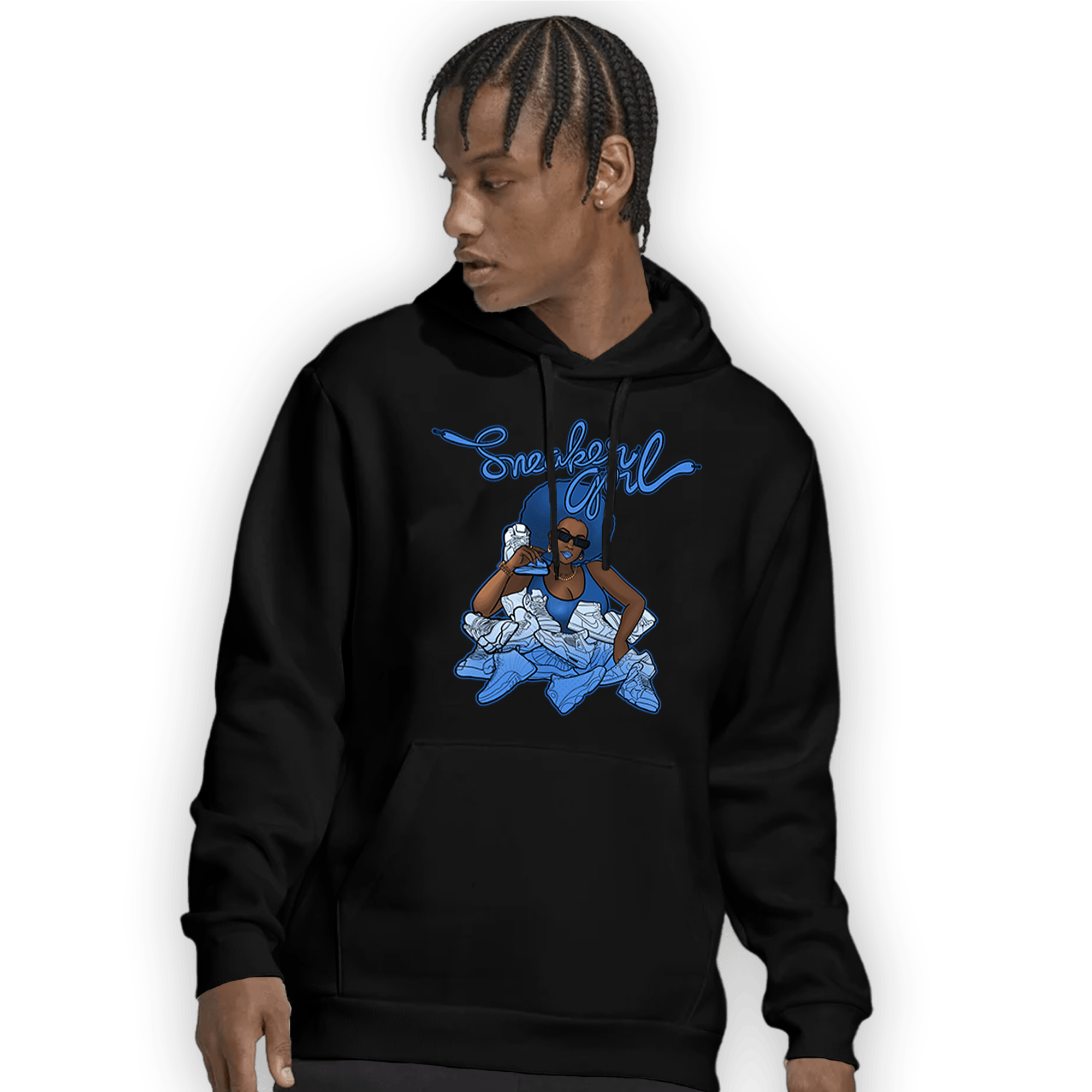 University Blue Toe 1s Hoodie Match Sneaker Girl - NastyJamz