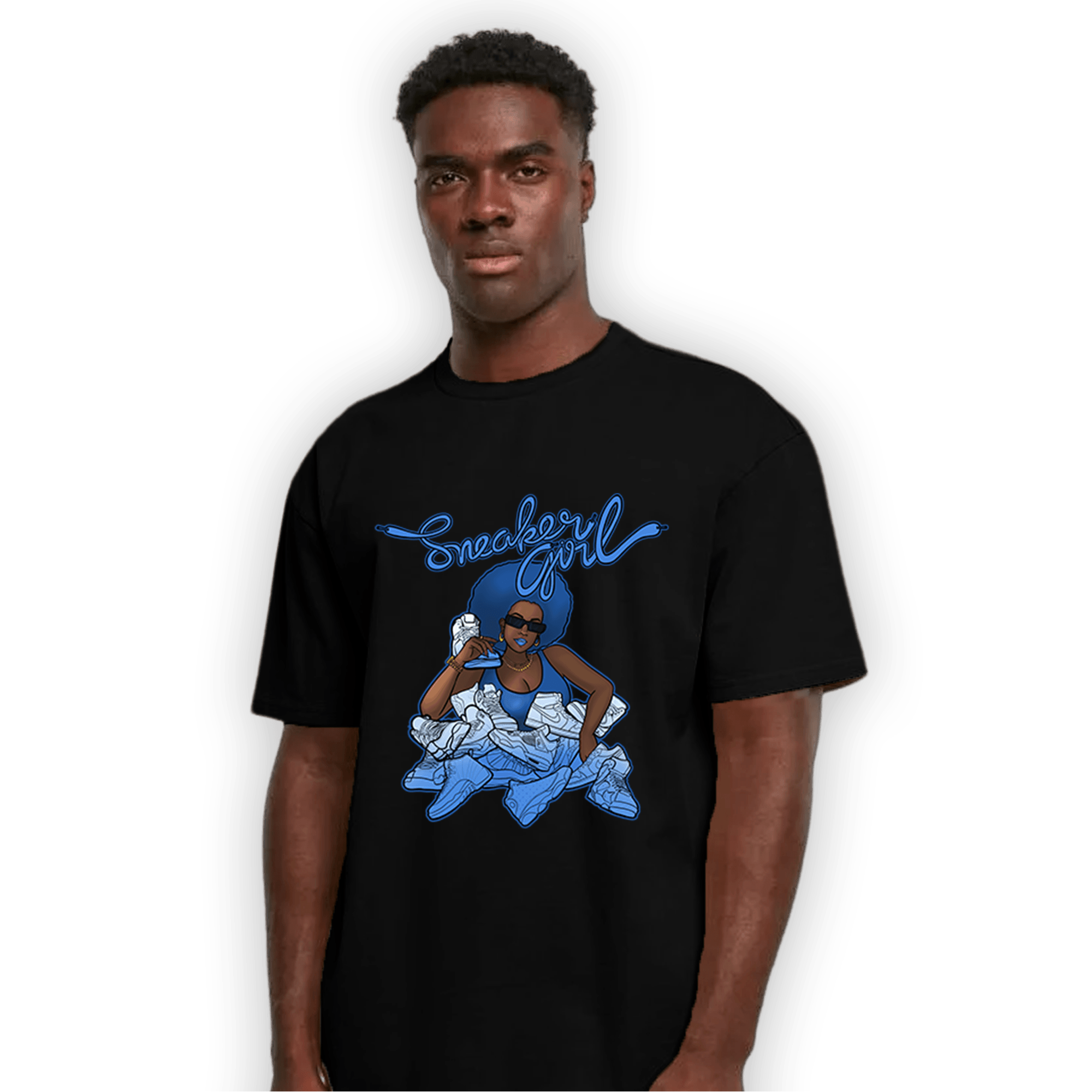 University Blue Toe 1s T Shirt Match Sneaker Girl - NastyJamz