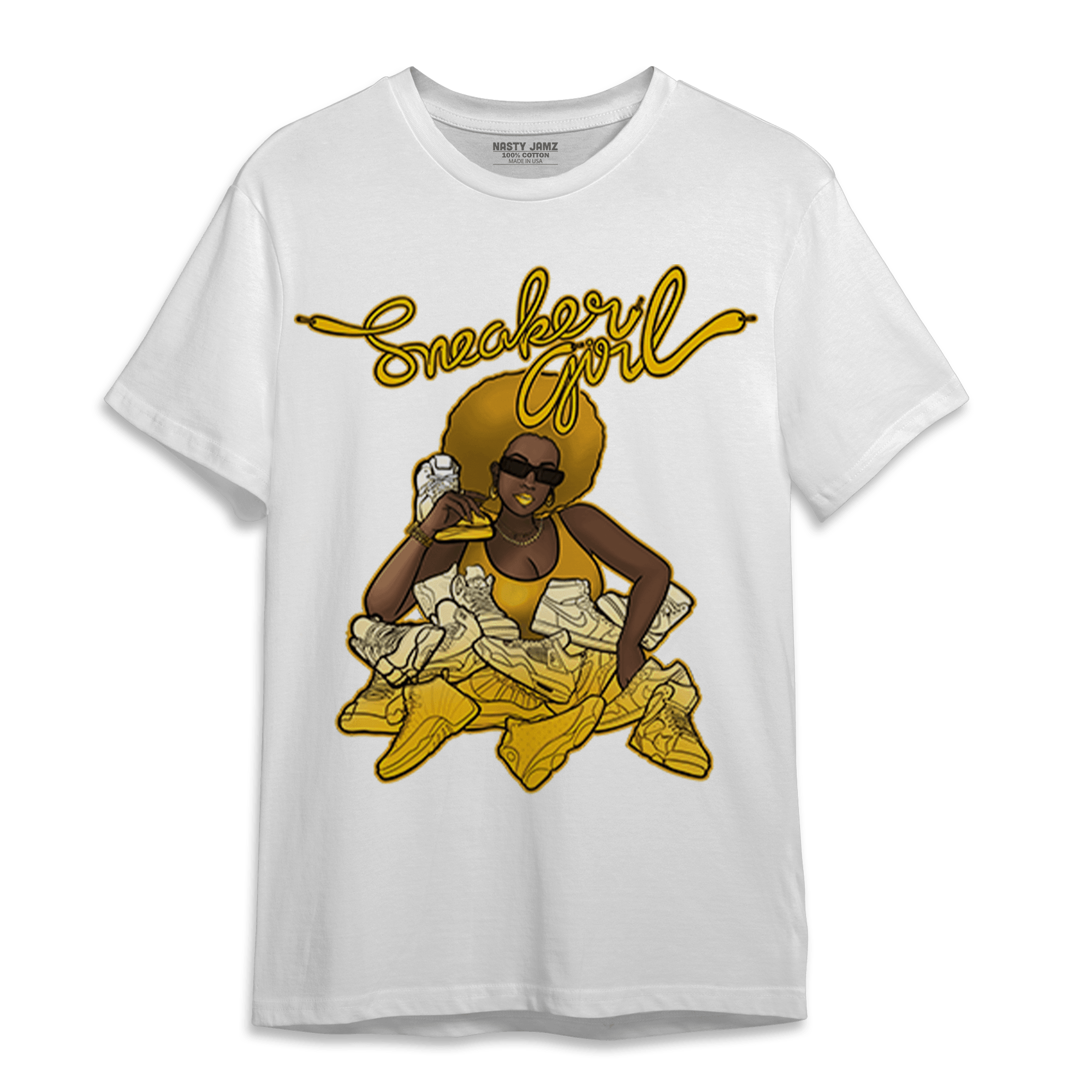 Yellow Ochre 1s T Shirt Match Sneaker Girl - NastyJamz