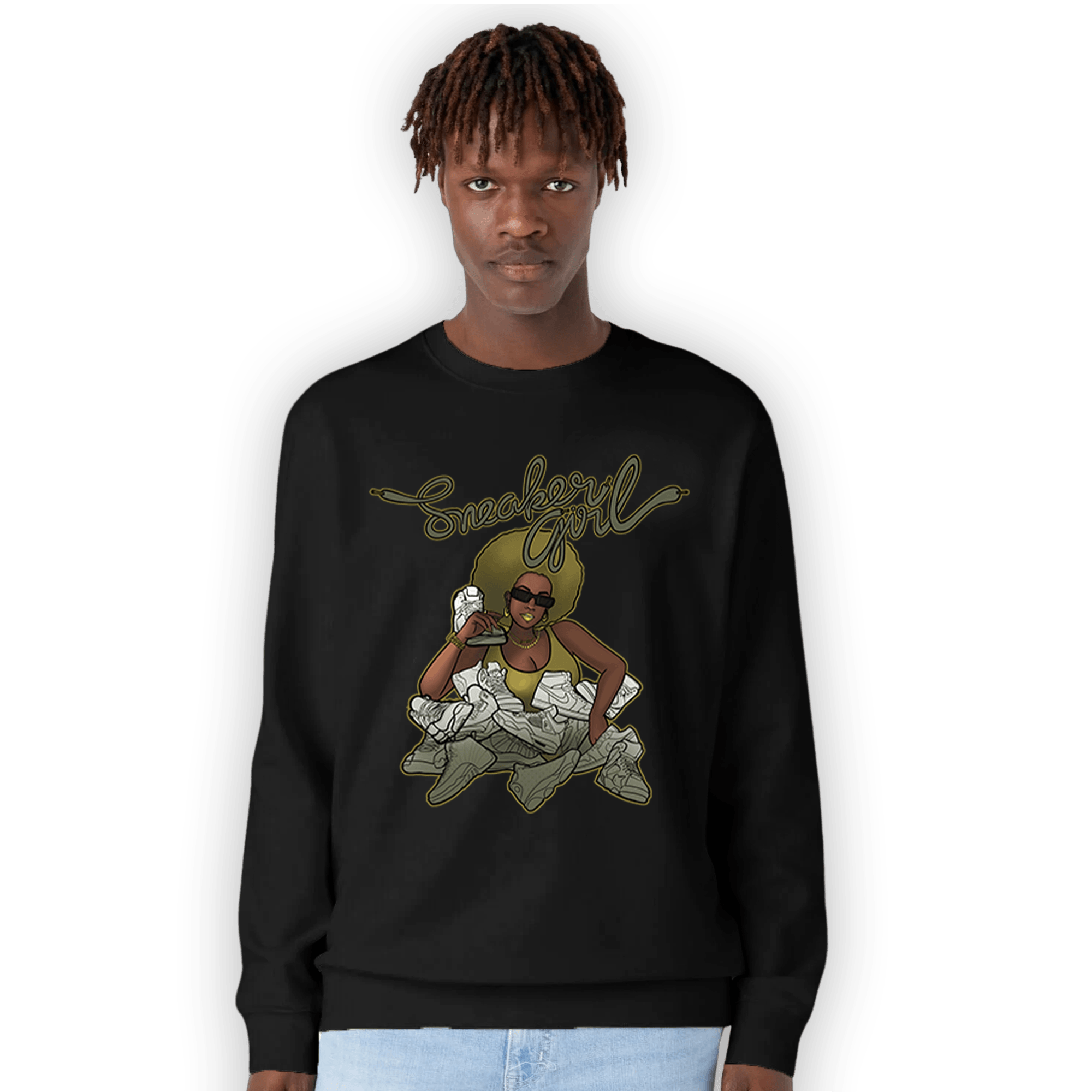 SE Craft Medium Olive 4s Sweatshirt Match Sneaker Girl - NastyJamz