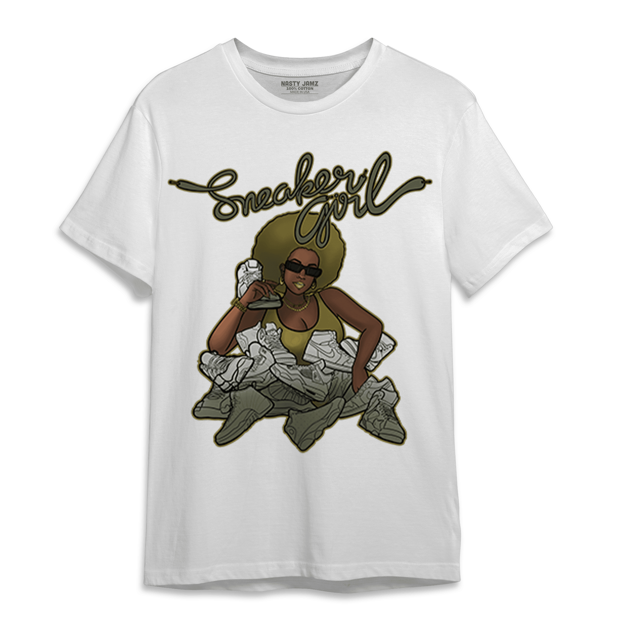 SE Craft Medium Olive 4s T Shirt Match Sneaker Girl - NastyJamz