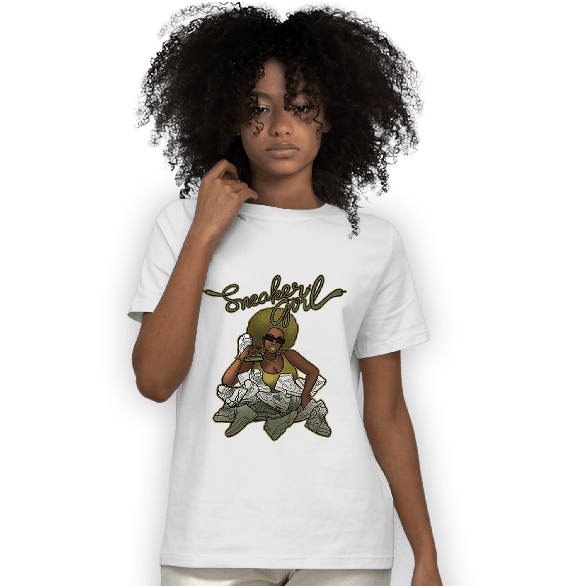 SE Craft Medium Olive 4s T Shirt Match Sneaker Girl - NastyJamz