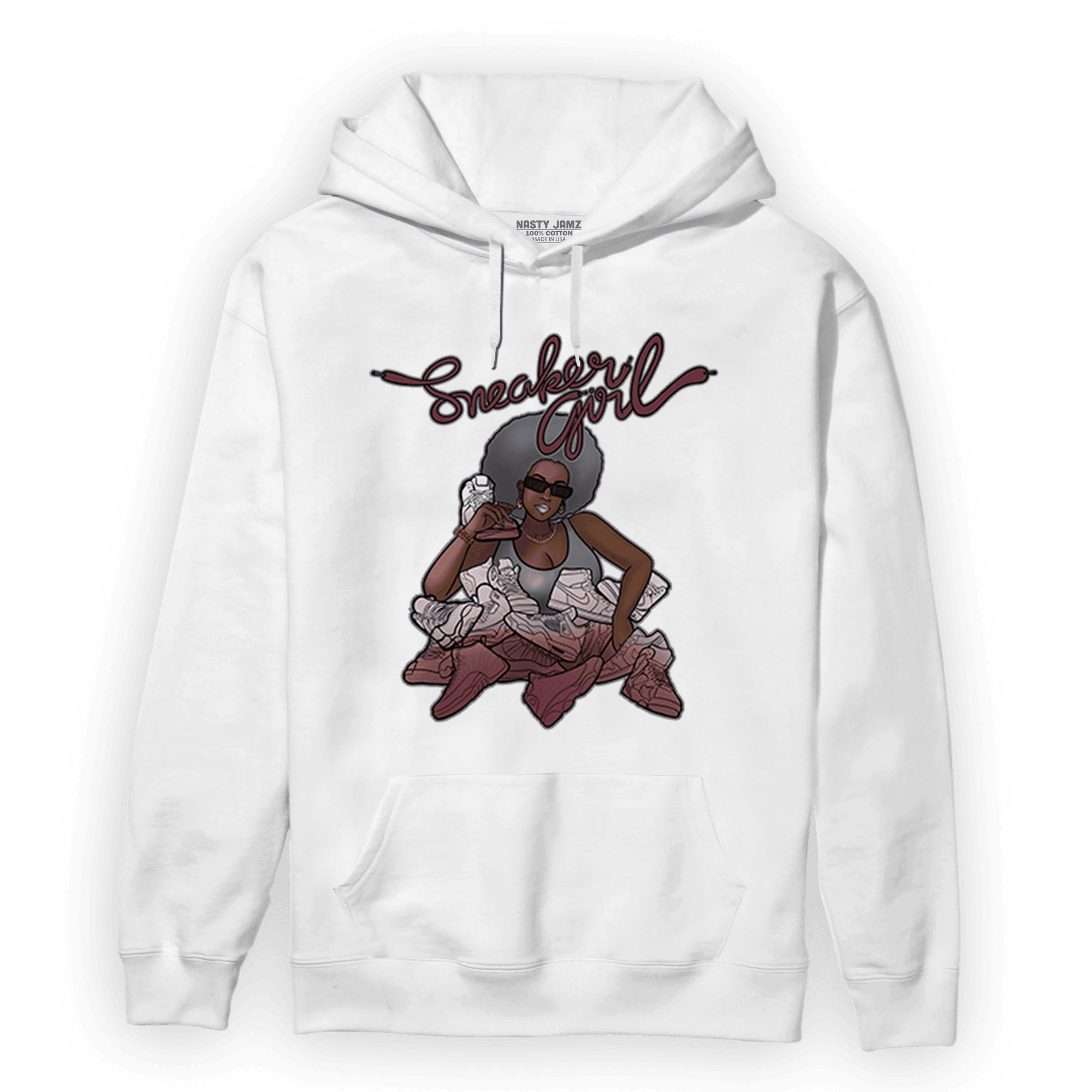 Burgundy 5s Hoodie Match Sneaker Girl - NastyJamz