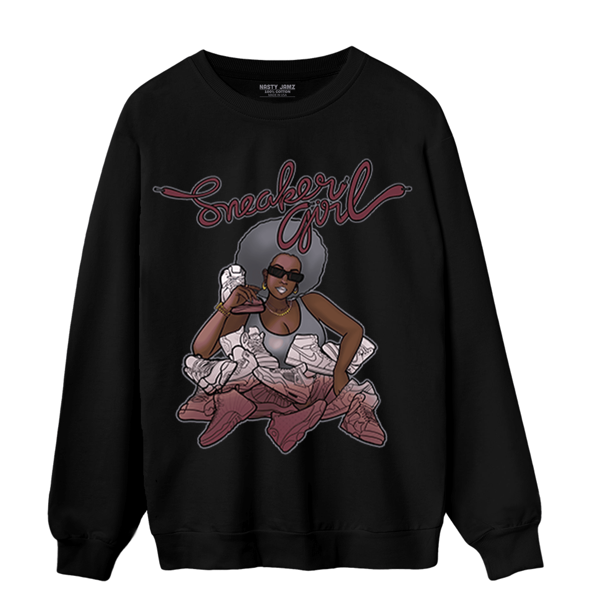 Burgundy 5s Sweatshirt Match Sneaker Girl - NastyJamz