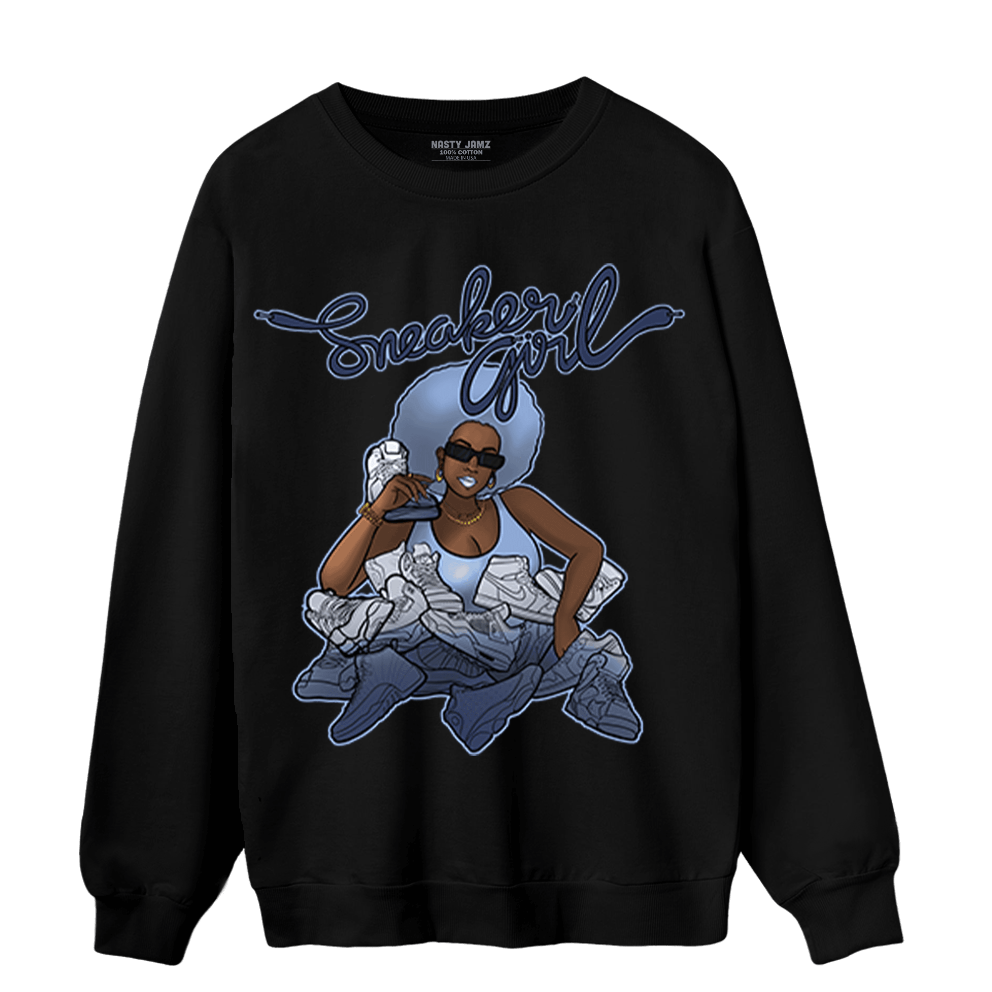 Midnight Navy 5s Sweatshirt Match Sneaker Girl - NastyJamz