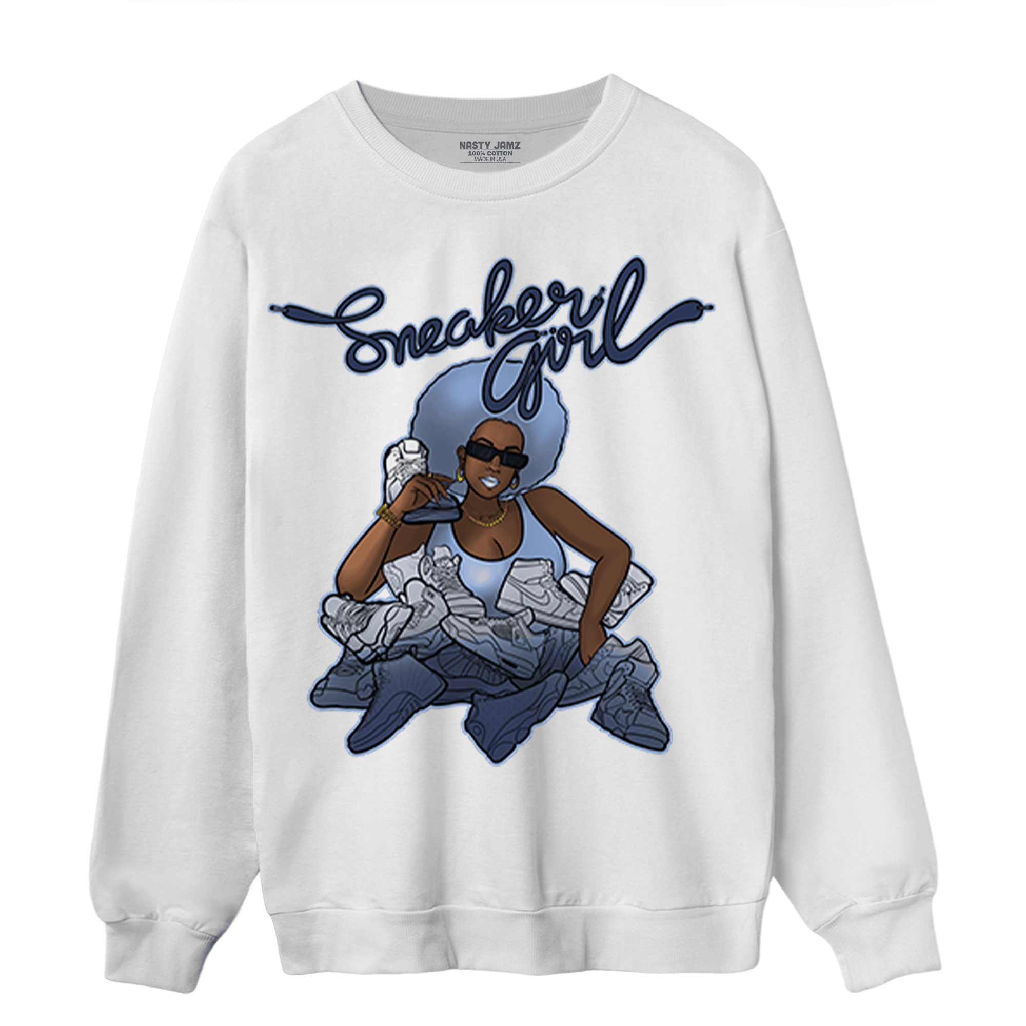 Midnight Navy 5s Sweatshirt Match Sneaker Girl - NastyJamz